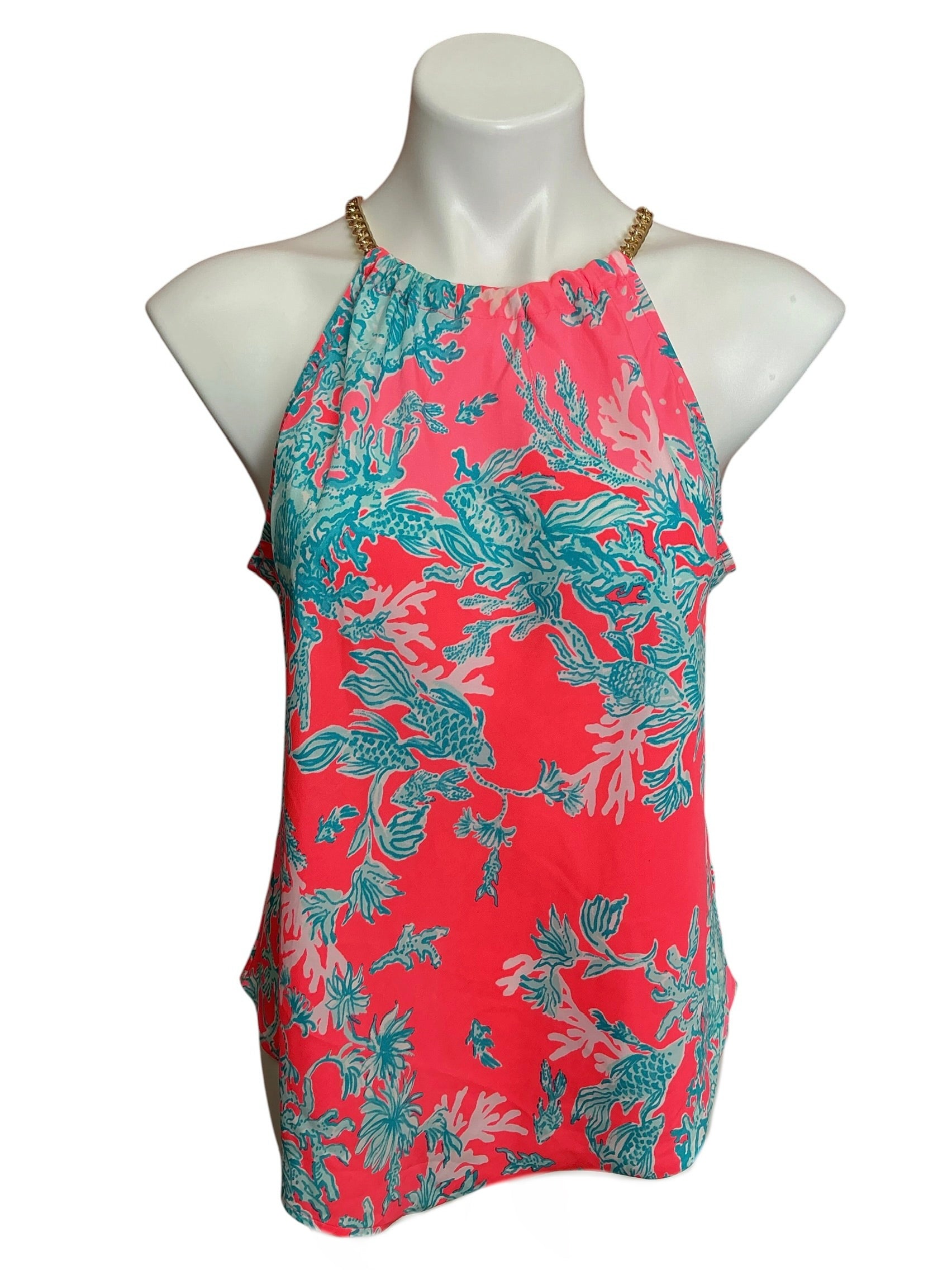 Lilly Pulitzer Cabana Top Shelly Bay Coral Spritz - Size S