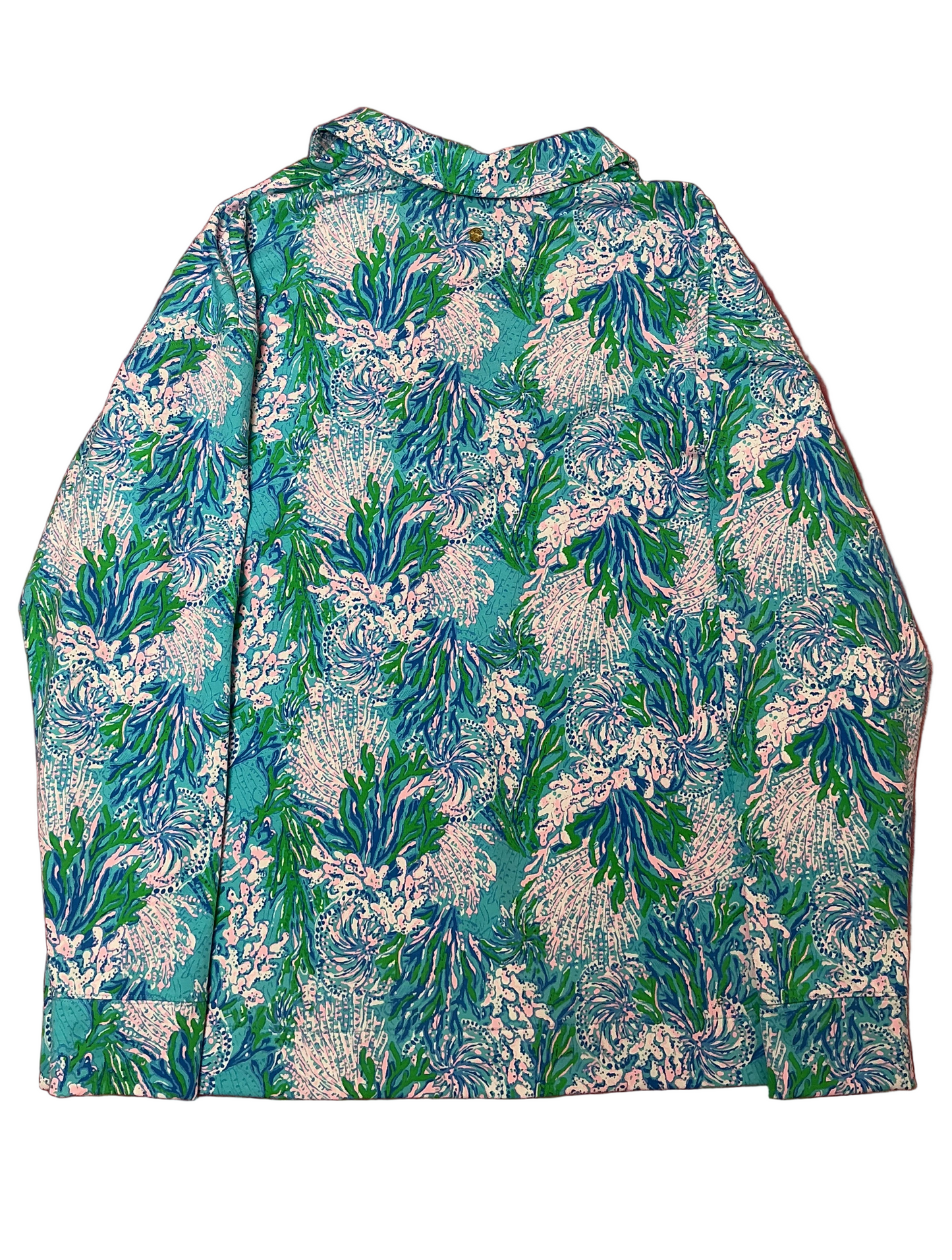 Lilly Pulitzer NWT - Clanton Long Sleeve Top - Las Olas Aqua Strong Current Sea - Size XL