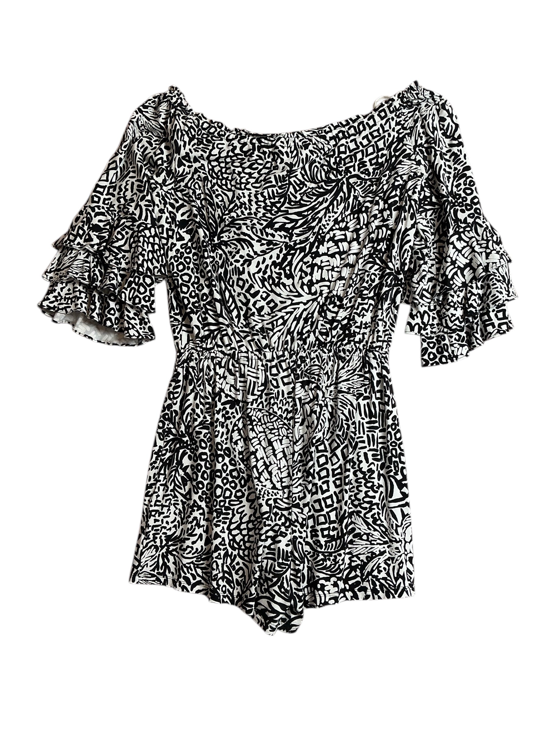 Lilly Pulitzer Calia Romper - Onyx Home Slice - Size M