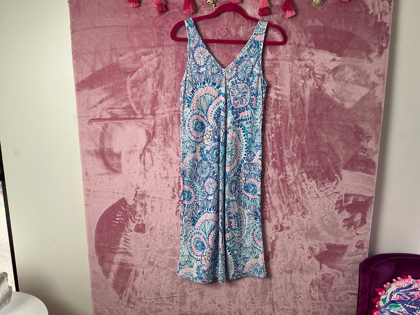 Lilly Pulitzer Florin Linen Dress - Blue Grotto Commotion In The Ocean - Size XS