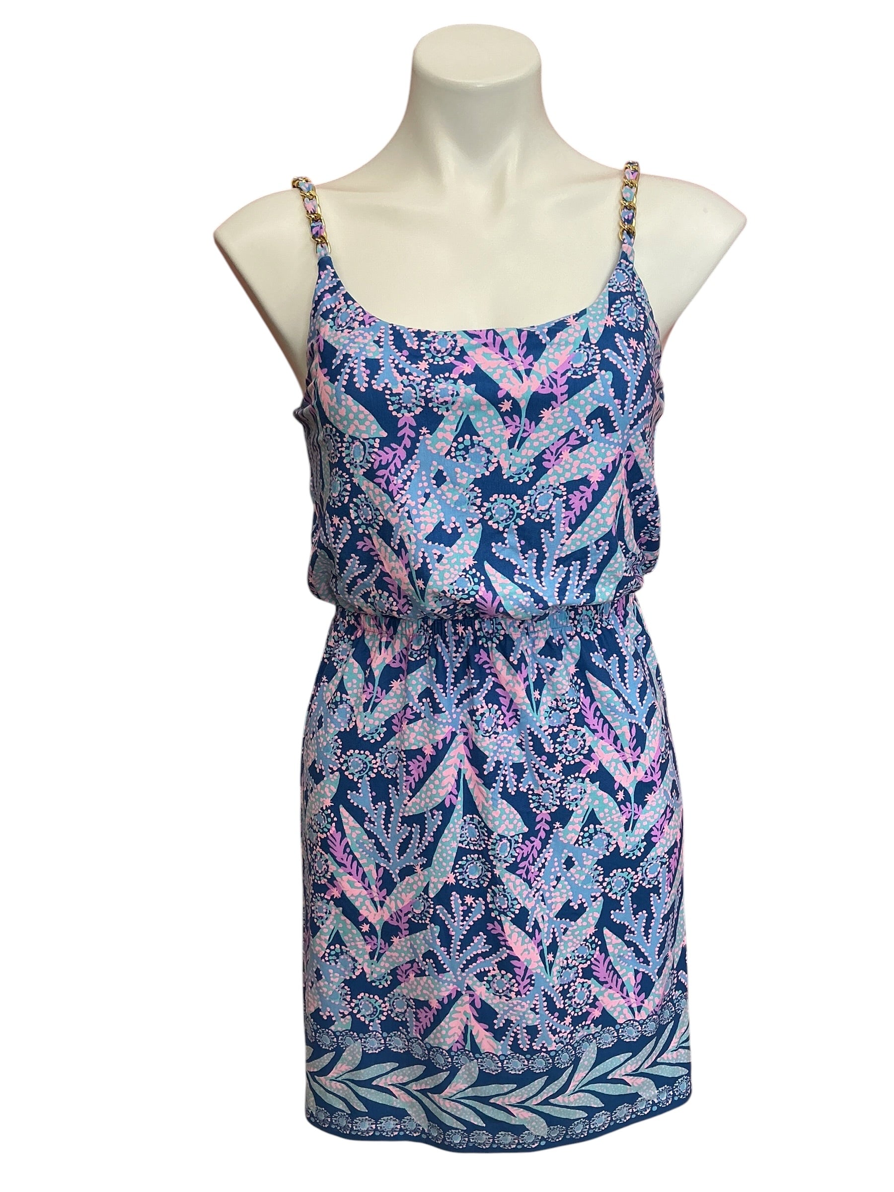 lilly pulitzer summer dresses 00s Revival 60s Pale Blue & off White Sea lion Print Dress By side slit Closet Clean Out Part Four