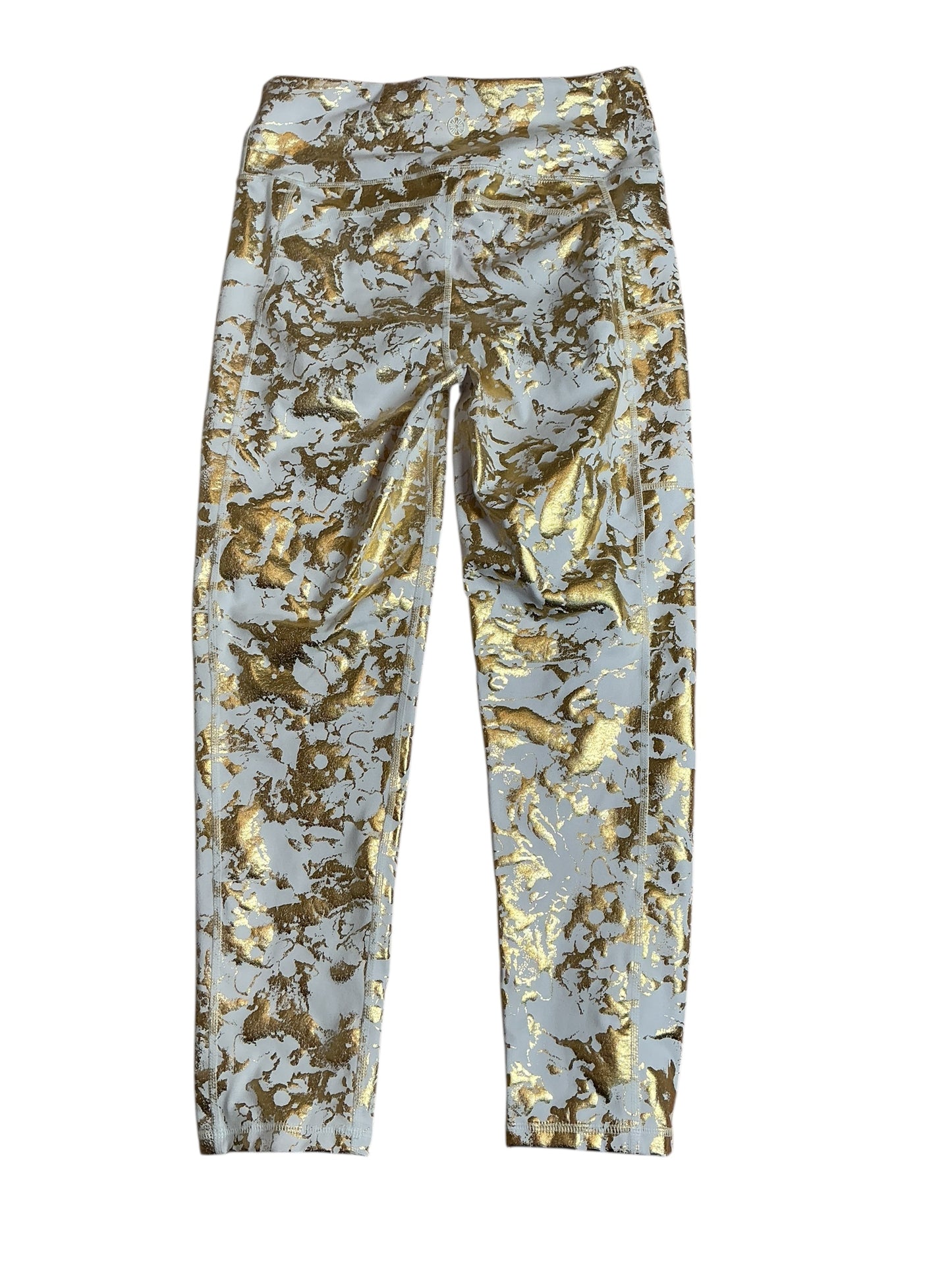 Lilly Pulitzer UPF 50+ Luxletic 24 High Rise Weekender Midi Legging in the Gold Shoreline Foil - Size M