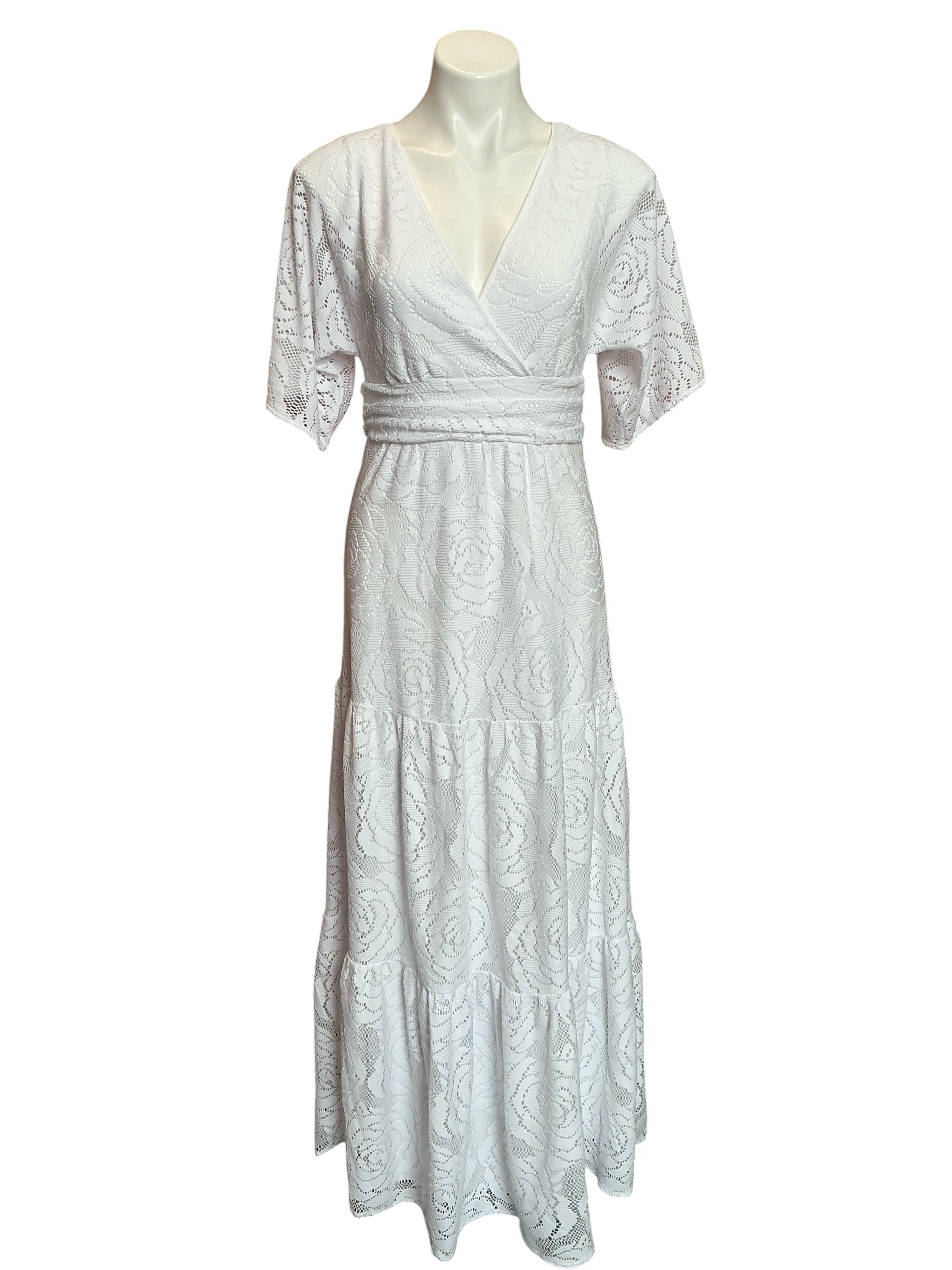 Lilly Pulitzer NWT Parigi Maxi Dress Resort White Bungalow Blossom Lace - Size S
