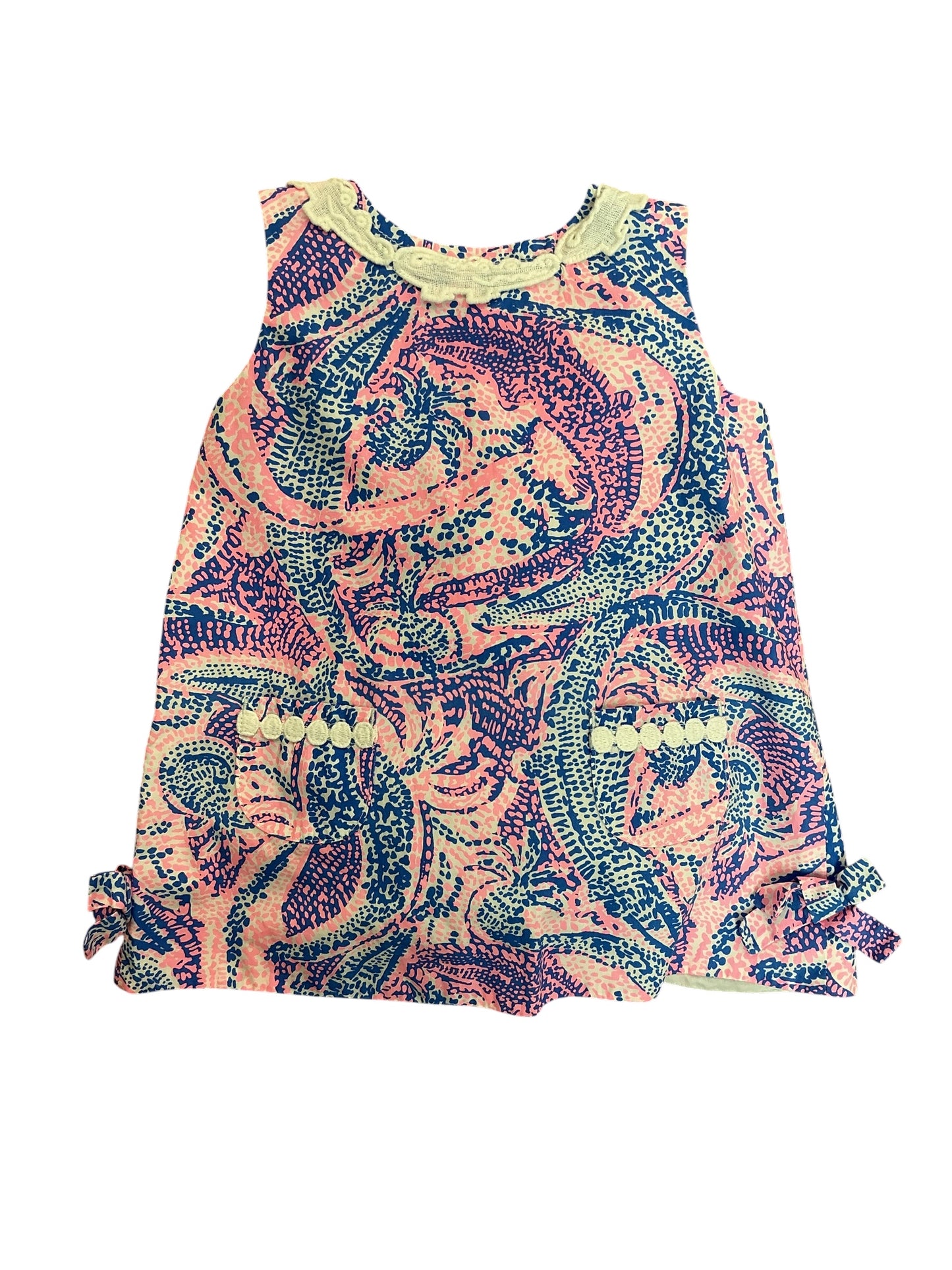Lilly Pulitzer Kids Girls 2PC Set Classic Shift Dress Coastal Blue Maybe Gator - Size 18-24 MO
