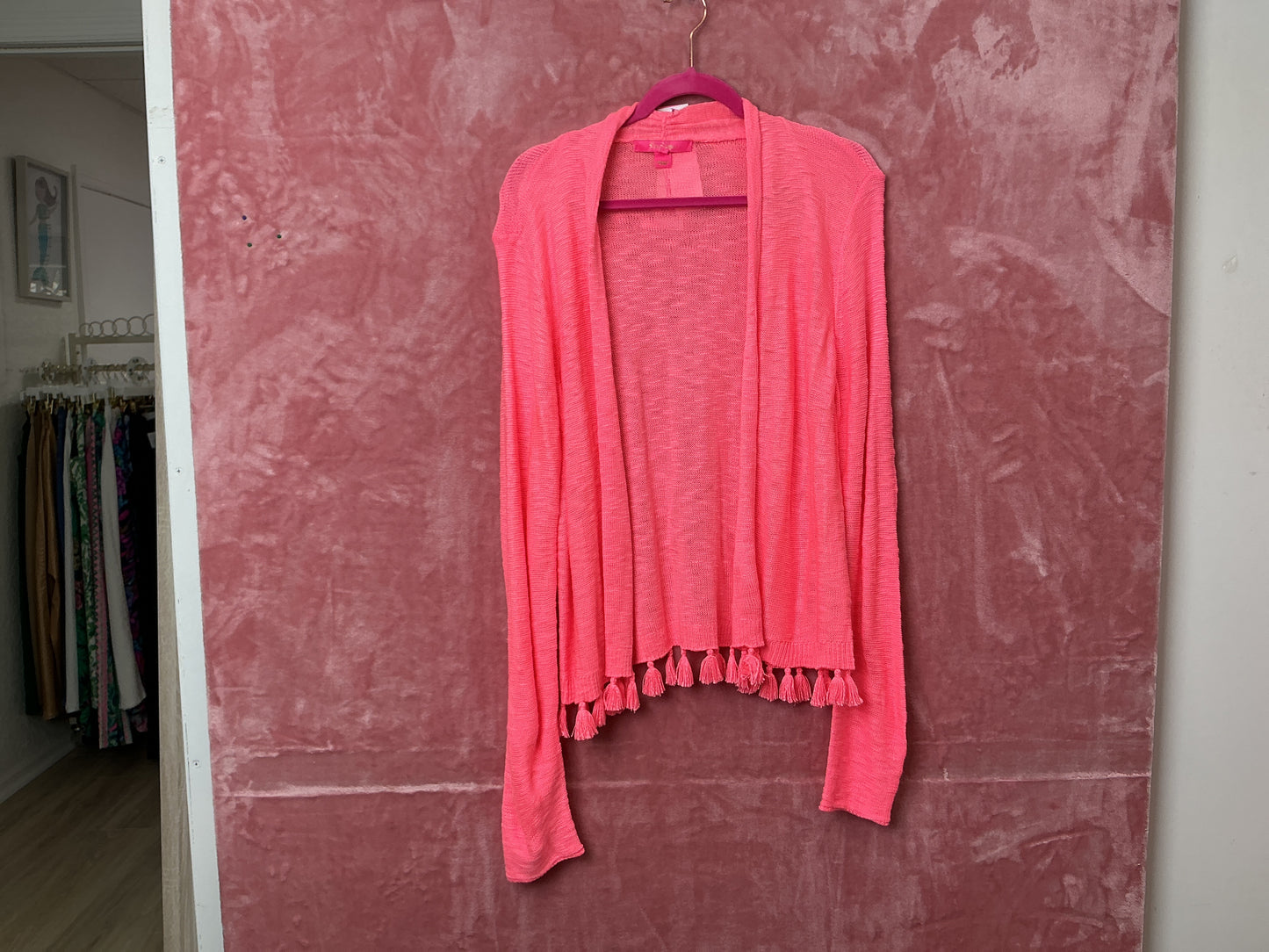 Lilly Pulitzer NWT Faretta Cardigan Lillys Coral - Size XL