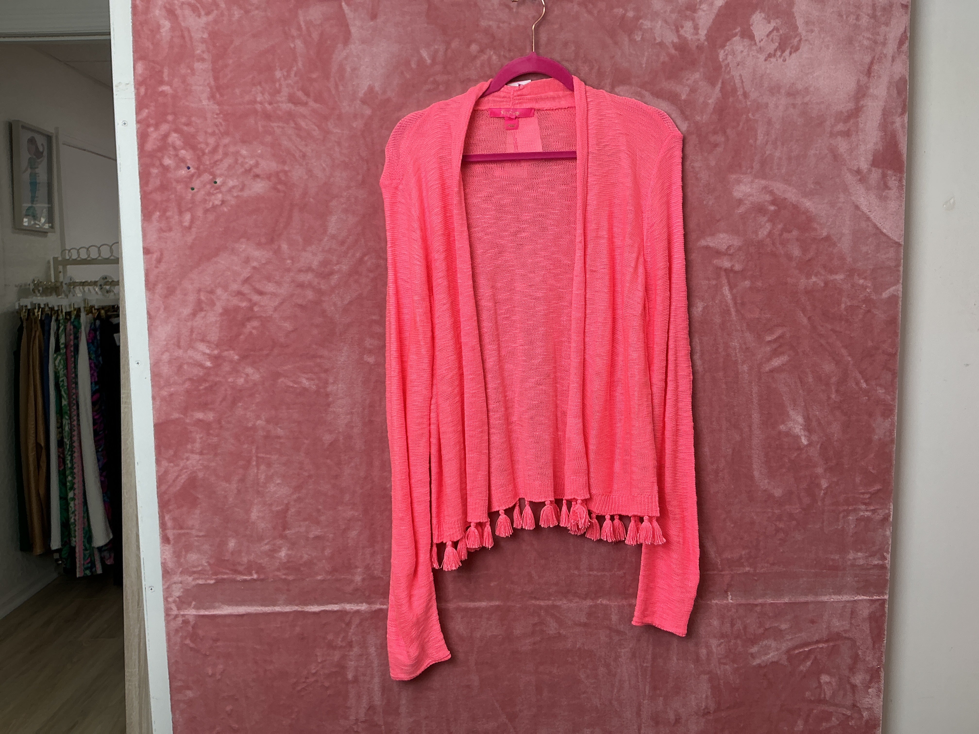 Lilly Pulitzer NWT Faretta Cardigan Lillys Coral - Size XL