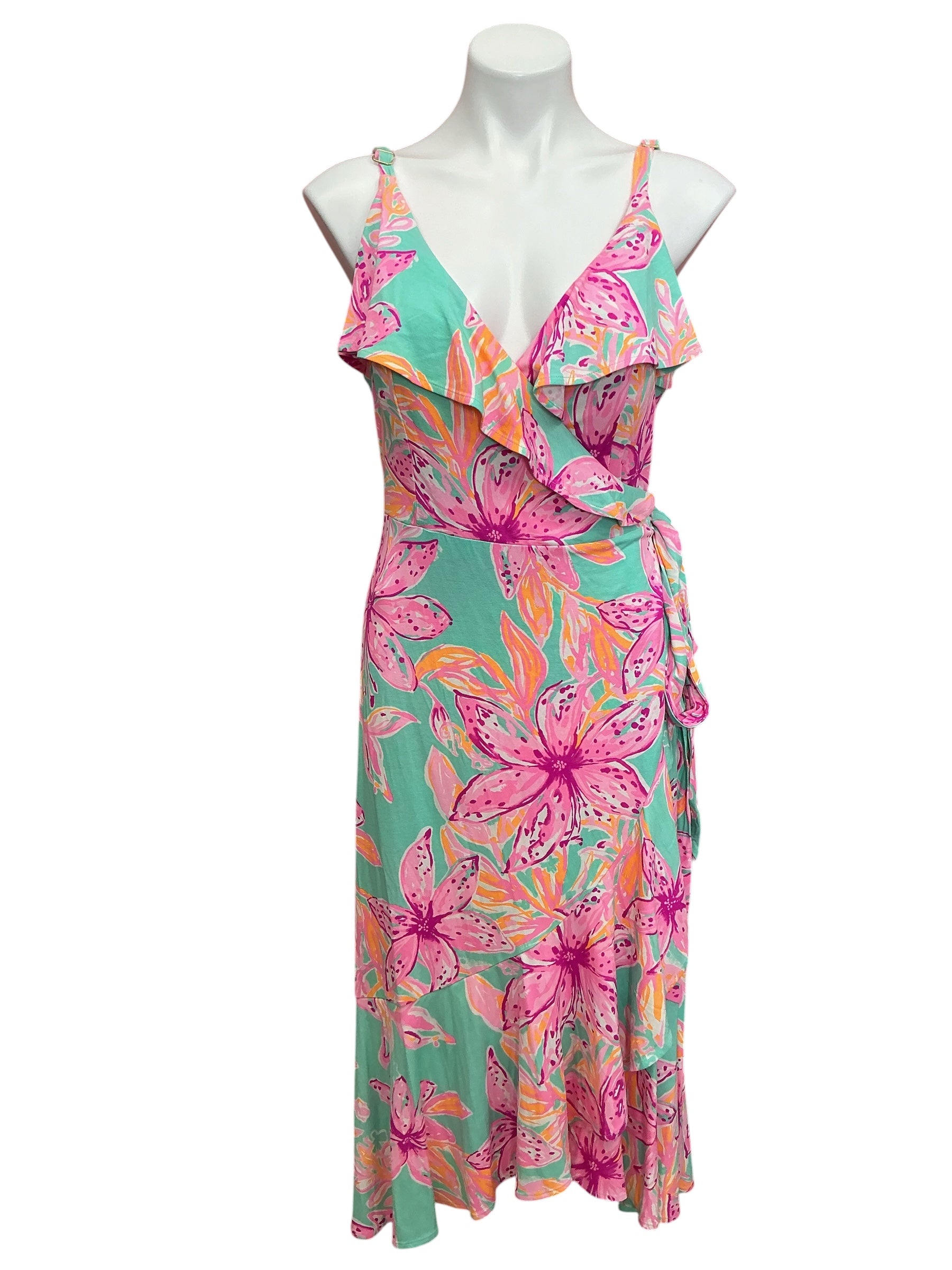 Lilly Pulitzer NWT Fontaine Knee Length - Surf Blue Bonita Bloom - Size XL