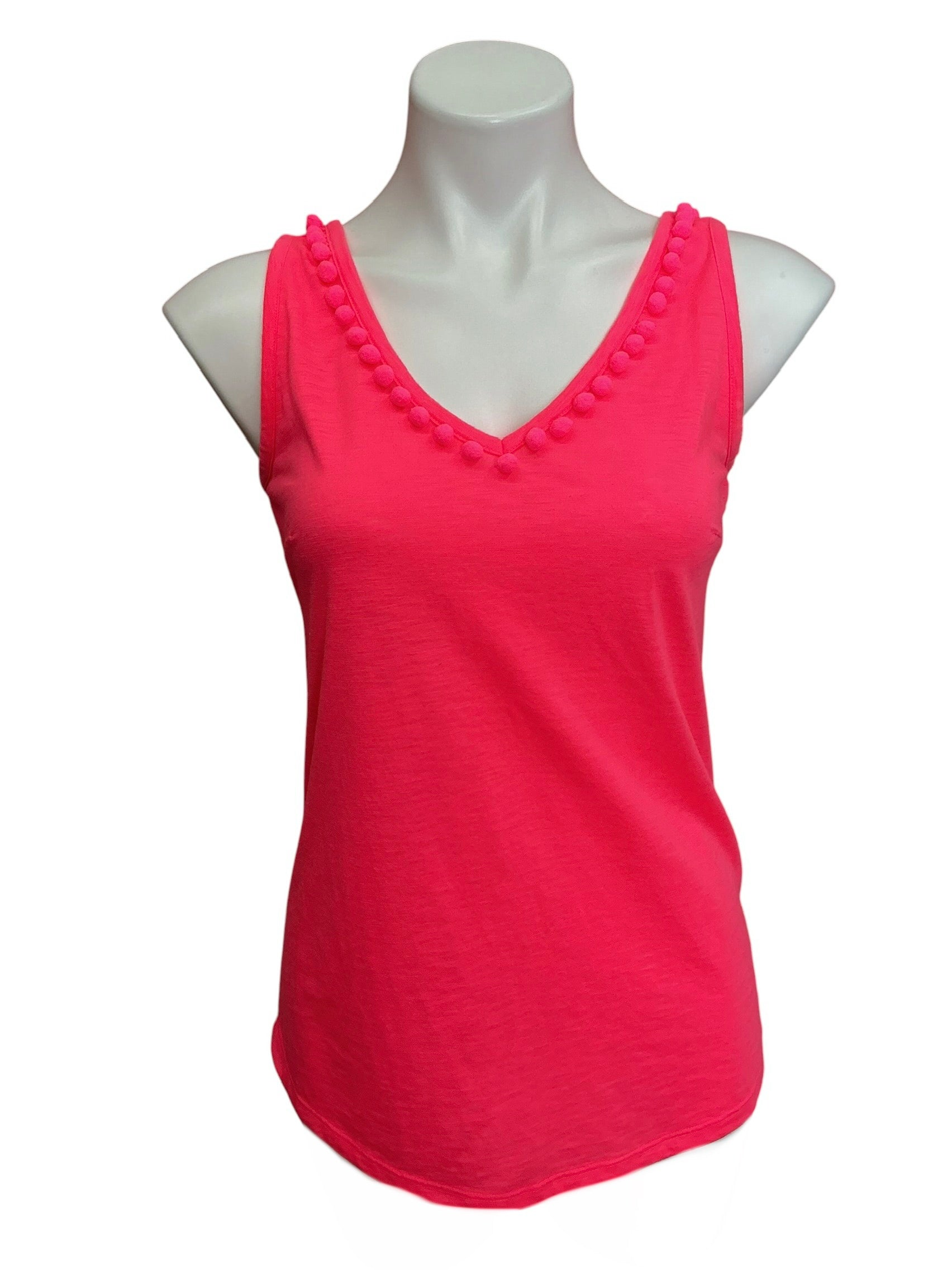 Lilly Pulitzer Gigi V Neck Top Love Potion Pink - Size XS