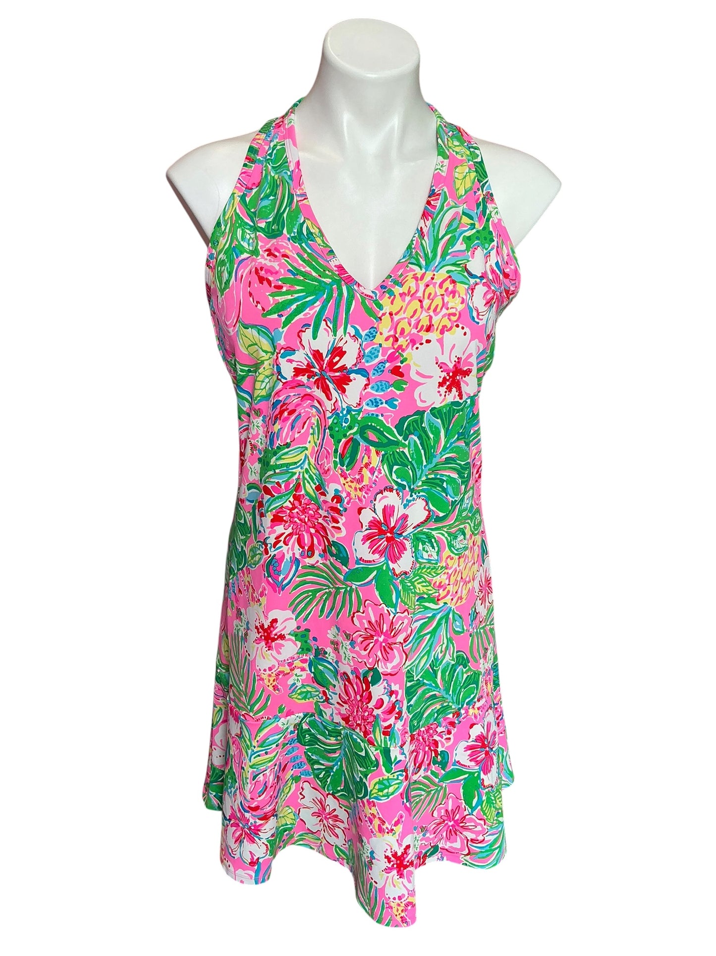 Lilly Pulitzer NWT Anaia Active Dress UPF 50+ Multi Journey To The Jungle - Size L