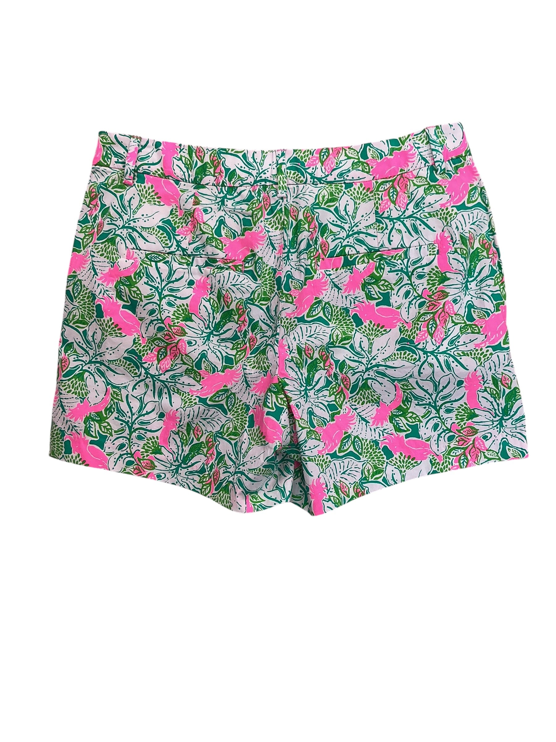 Lilly Pulitzer Gretchen High Rise Shorts Botanical Green Just Wing It - Size 8