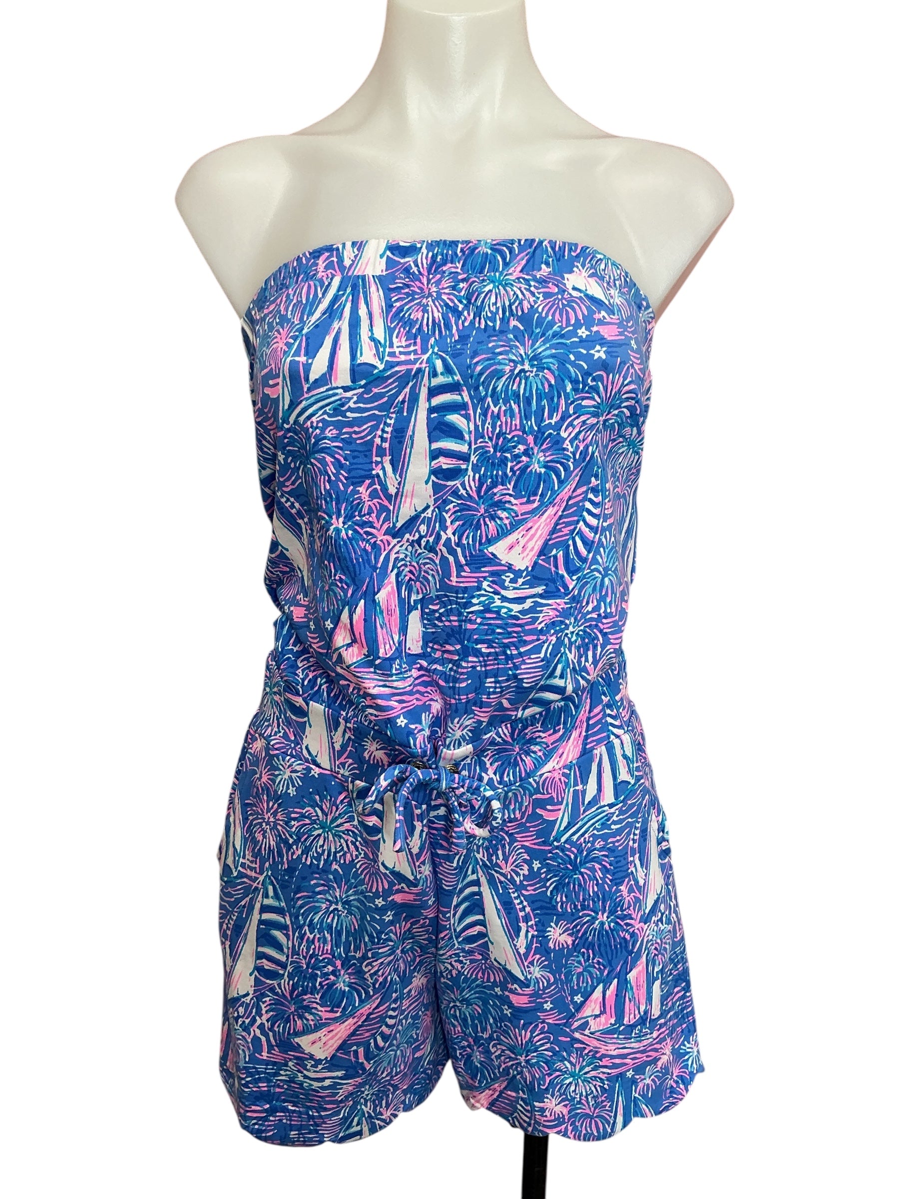 Lilly Pulitzer Jace Romper Boca Blue It’s A Sailabration- Size XS
