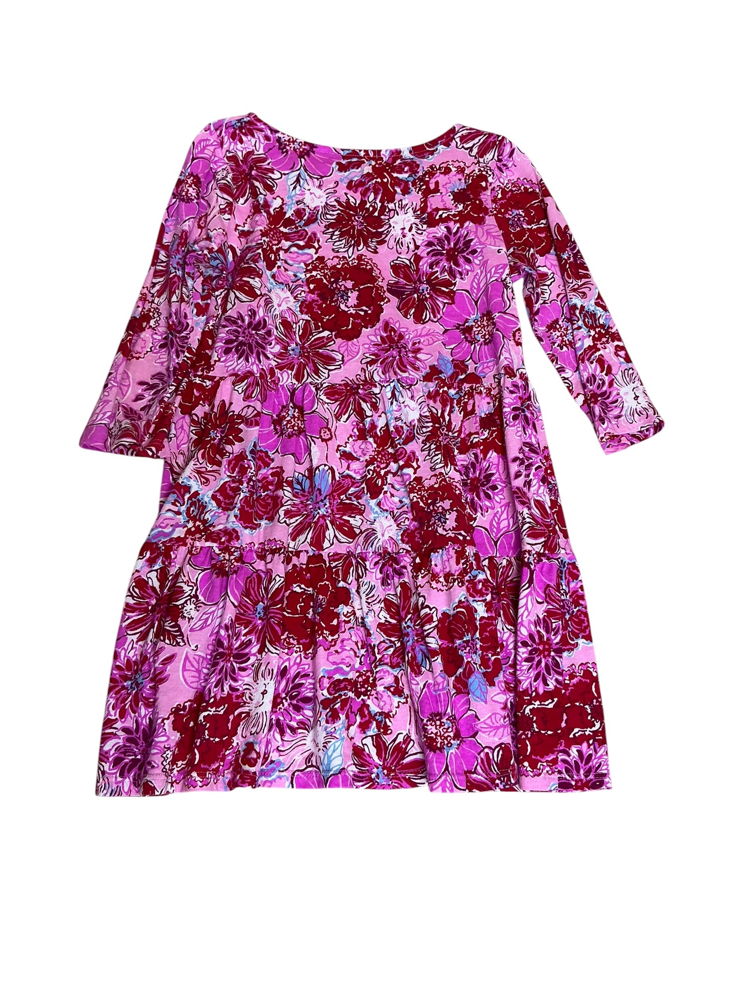 Lilly Pulitzer Girls Mini Geanna Dress Lilac Thistle In The Wild Flowers - Size M