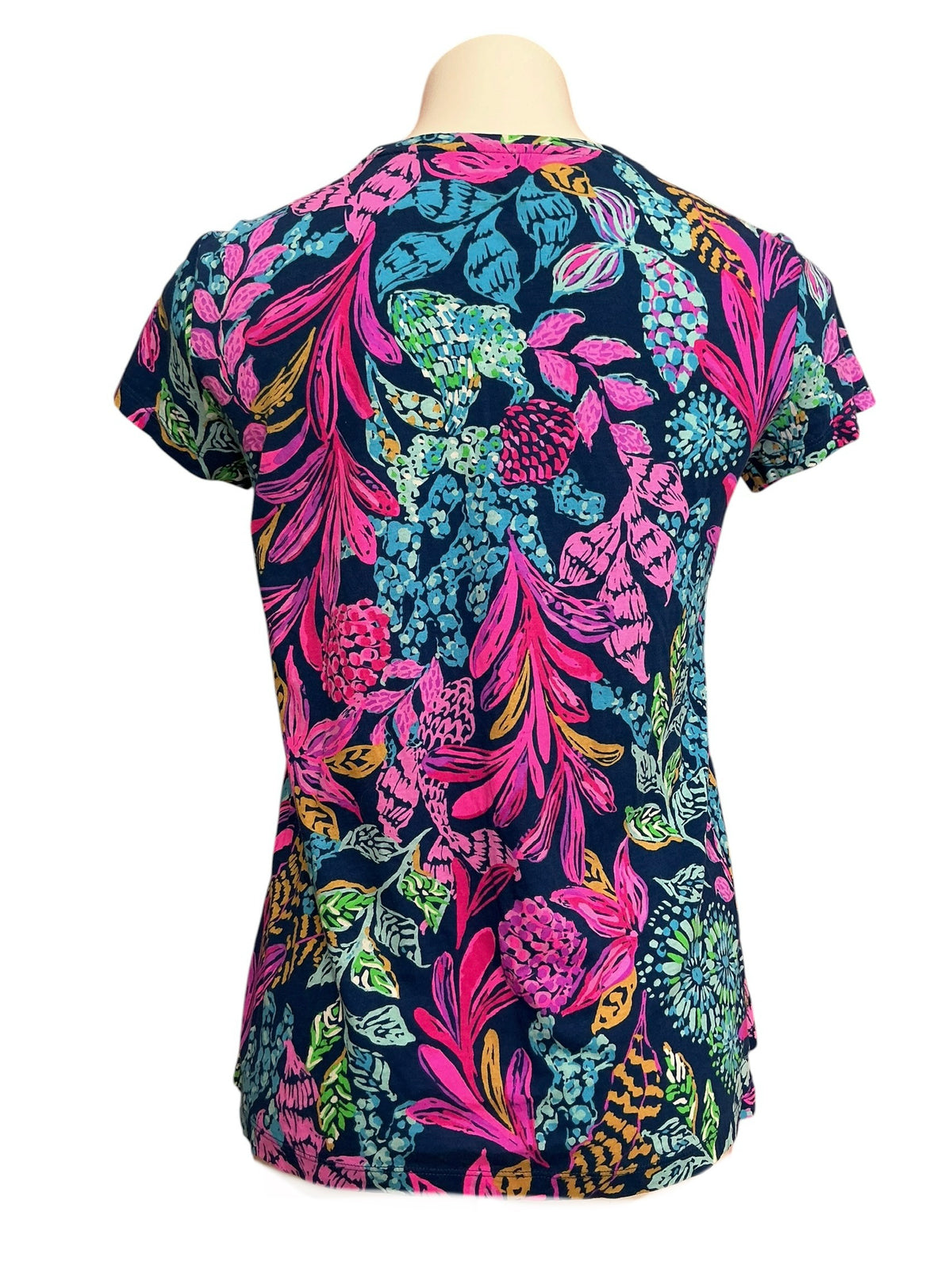 Lilly Pulitzer Meredith Tee Aegean Navy Calypso Coast - Size XS