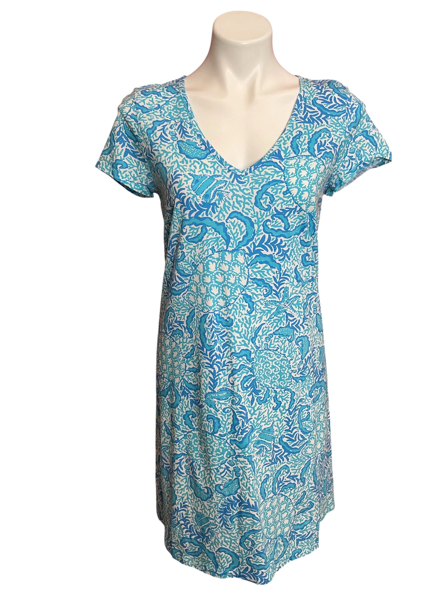 Lilly Pulitzer Etta V Neck T Shirt Dress Coral Of The Story