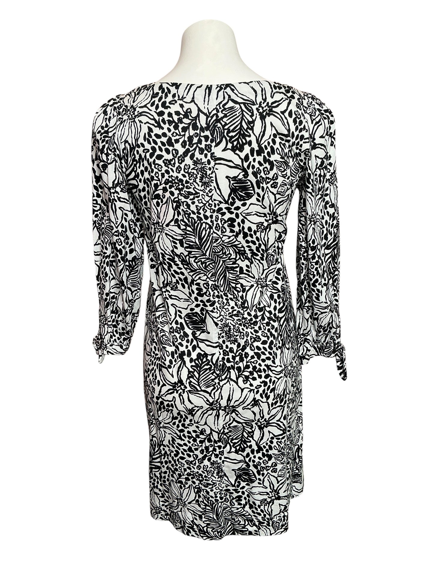 Lilly Pulitzer NWT Cath 3/4 Sleeve Dress Onyx Lots To Spot - Size S