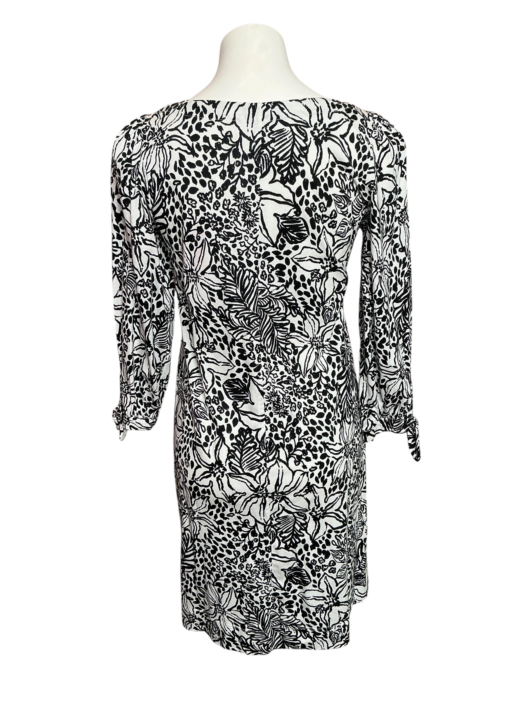 Lilly Pulitzer NWT Cath 3/4 Sleeve Dress Onyx Lots To Spot - Size S