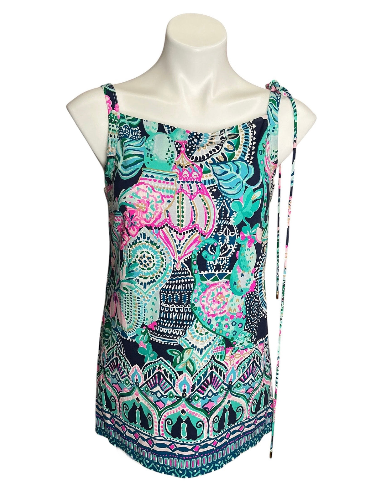 Lilly Pulitzer Adley Sleeveless Top Lookin Sharp - Size M