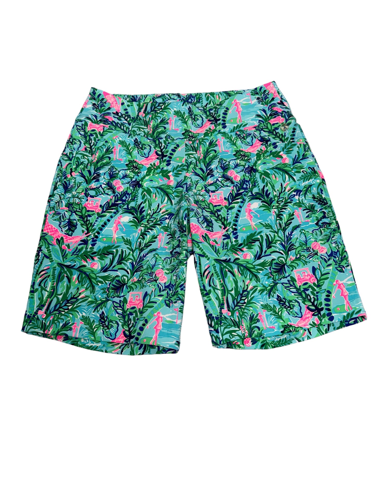 Lilly Pulitzer NWT Corso Pant UPF 50+ Cumulus Blue, Blooming Together Golf size 2