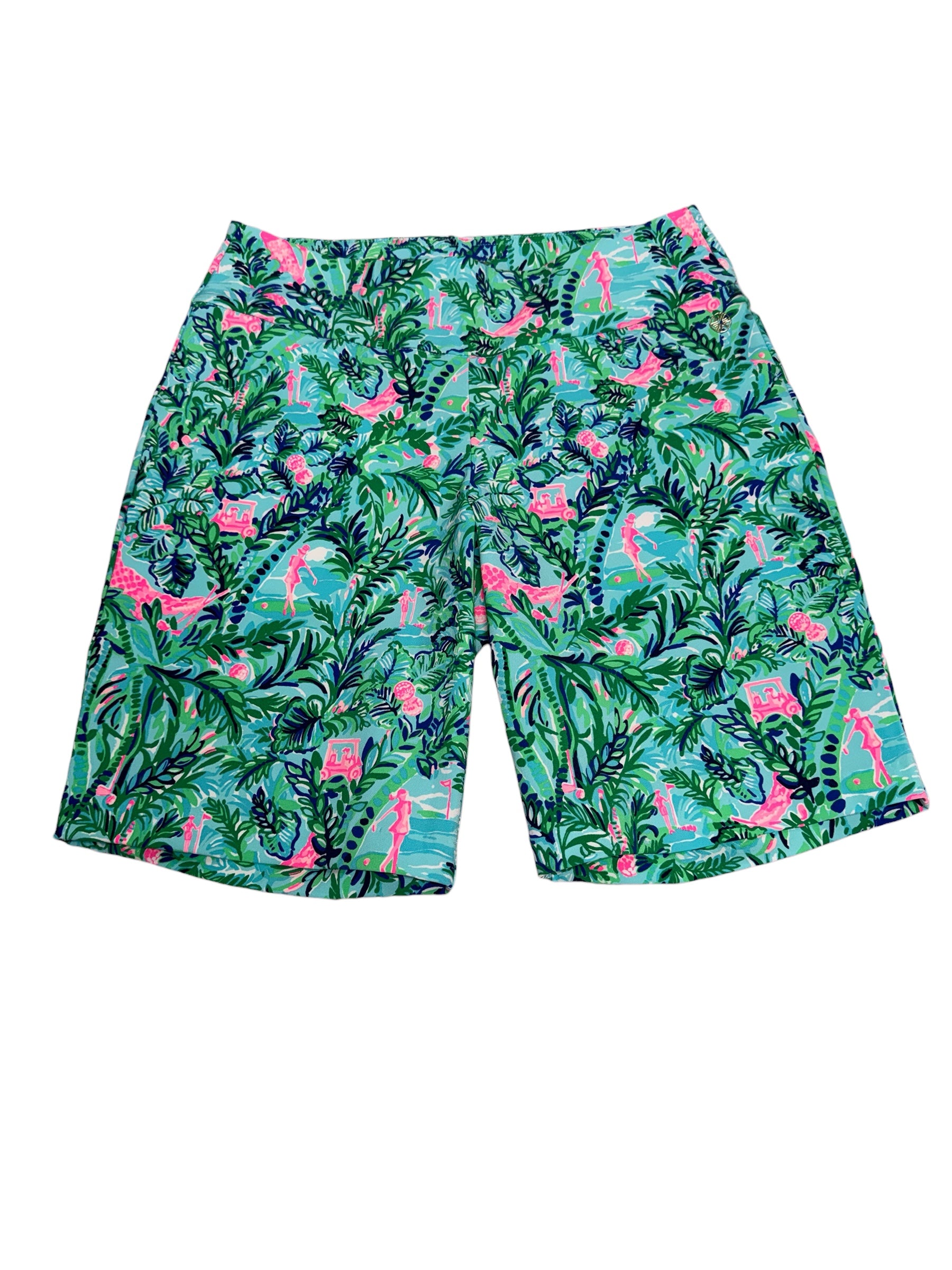 Lilly Pulitzer NWT Corso Pant UPF 50+ Cumulus Blue, Blooming Together Golf size 2