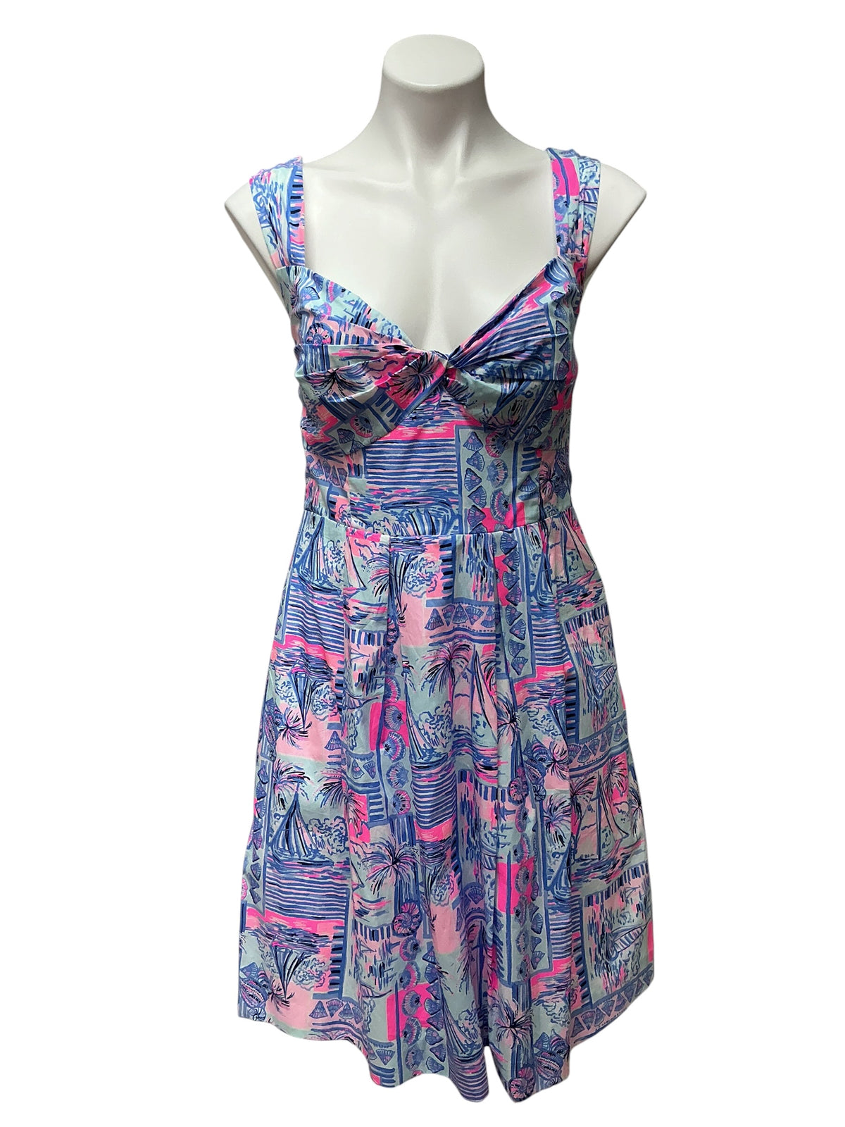 Lilly Pulitzer Cyndi Dress Whisper Blue Yeah Buoy - Size 12