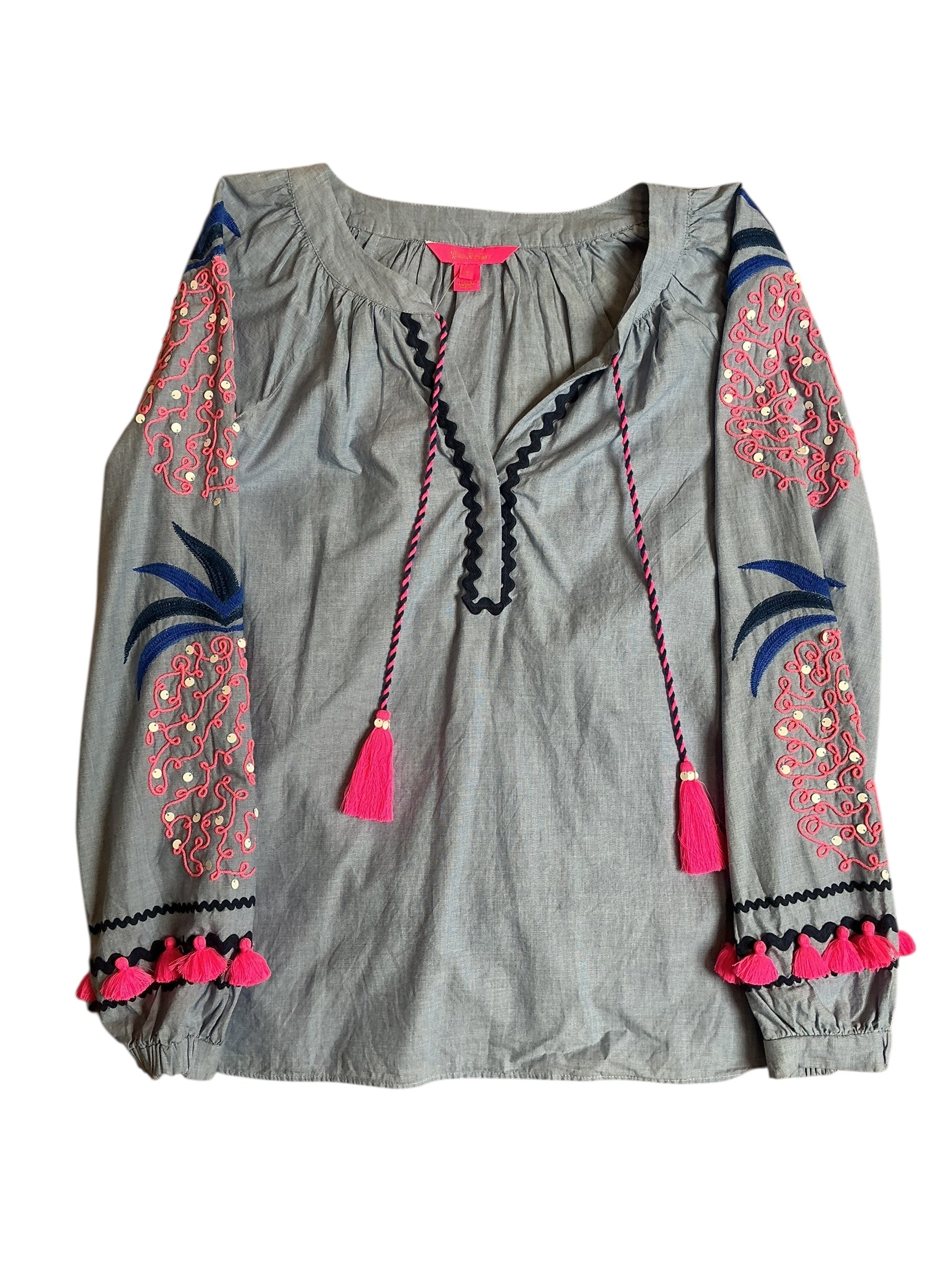 Lily Pulitzer Haddie Tunic Top - Bluebell Chambray - Size S