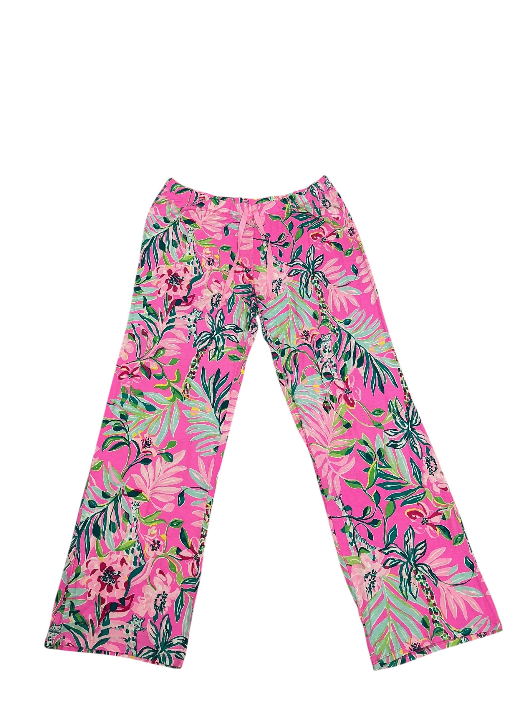 Lilly Pulitzer- PJ Knit Pant Plumeria Pink I’m Feline Fine Knit Size L