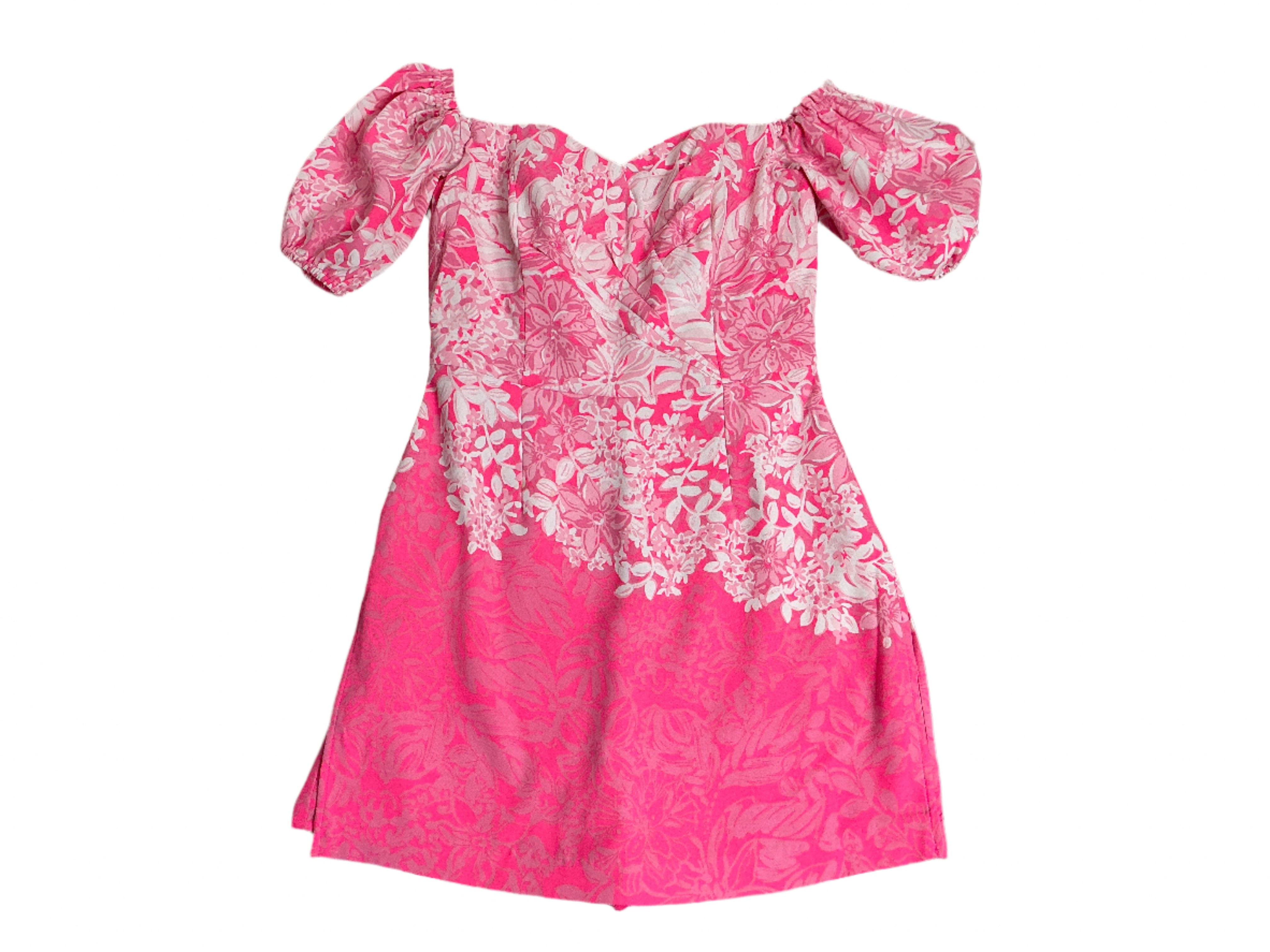 Lily Pulitzer  Winola Romper Off The Shoulder - Roxie Pink Shadow Dancer Engineer - NWT - Size 2