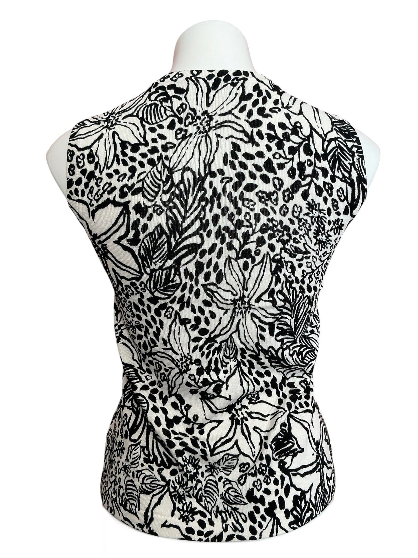 Lilly Pulitzer Fairley Sweater Shell Top Onyx Lots To Spot - Size L