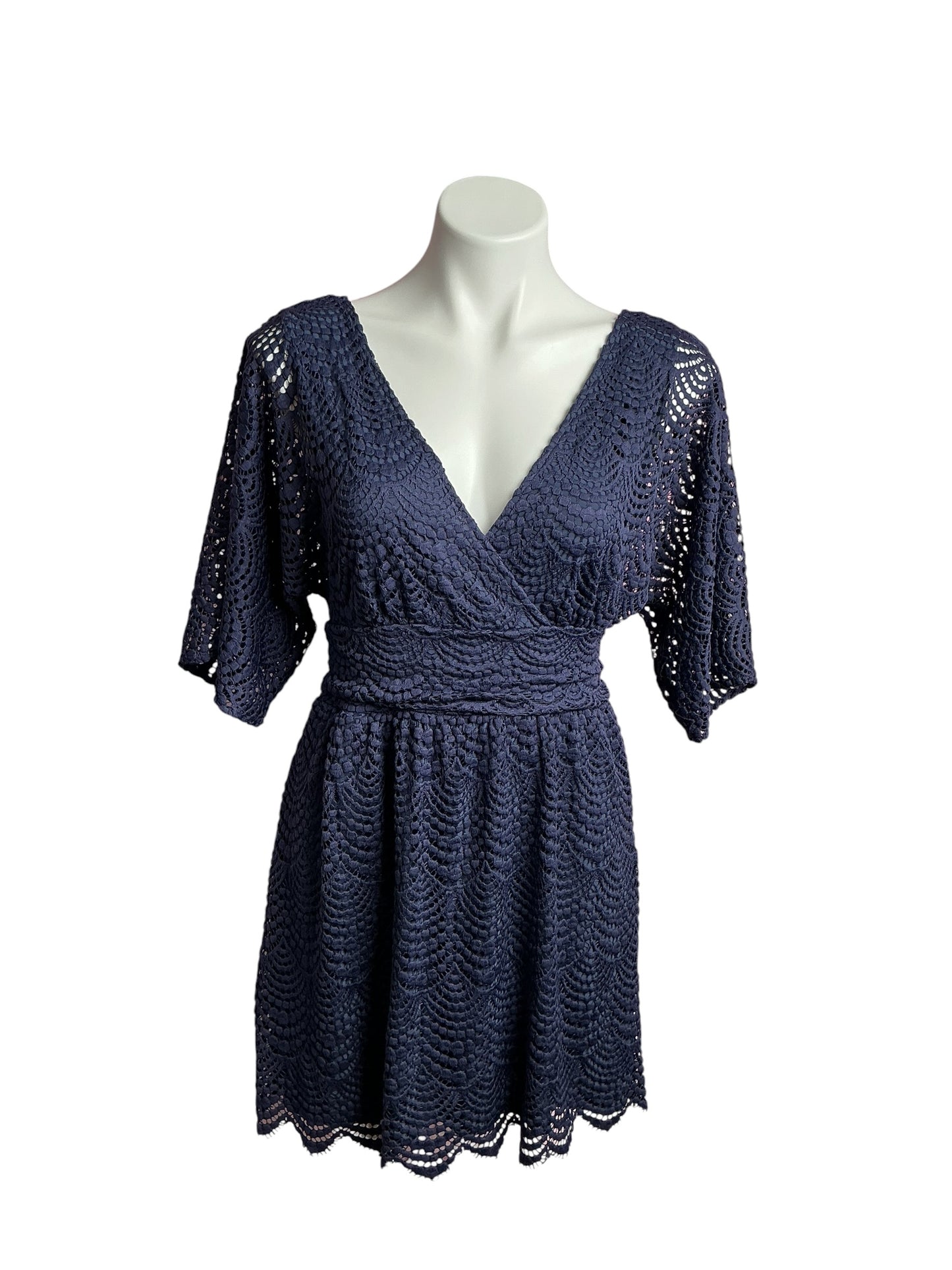 Lilly Pulitzer- Parigi Skort Romper True Navy Scalloped Shell Lace Size S