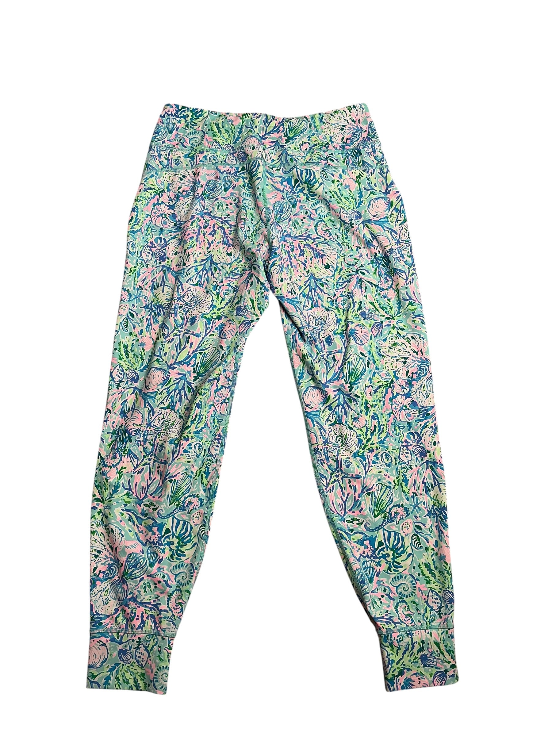 Lilly Pulitzer- Luxletic Island Mid-Rise Jogger Surf Blue Soleil It On Me Size L