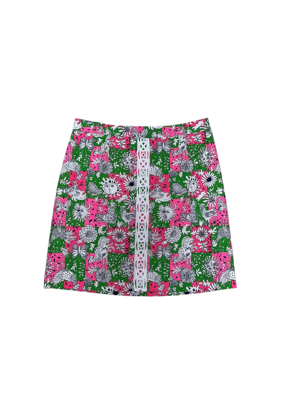 Lilly Pulitzer NWT Fairbanks Mini Skort Cherry Blossom Pink Lil Chicken Check - Size 6