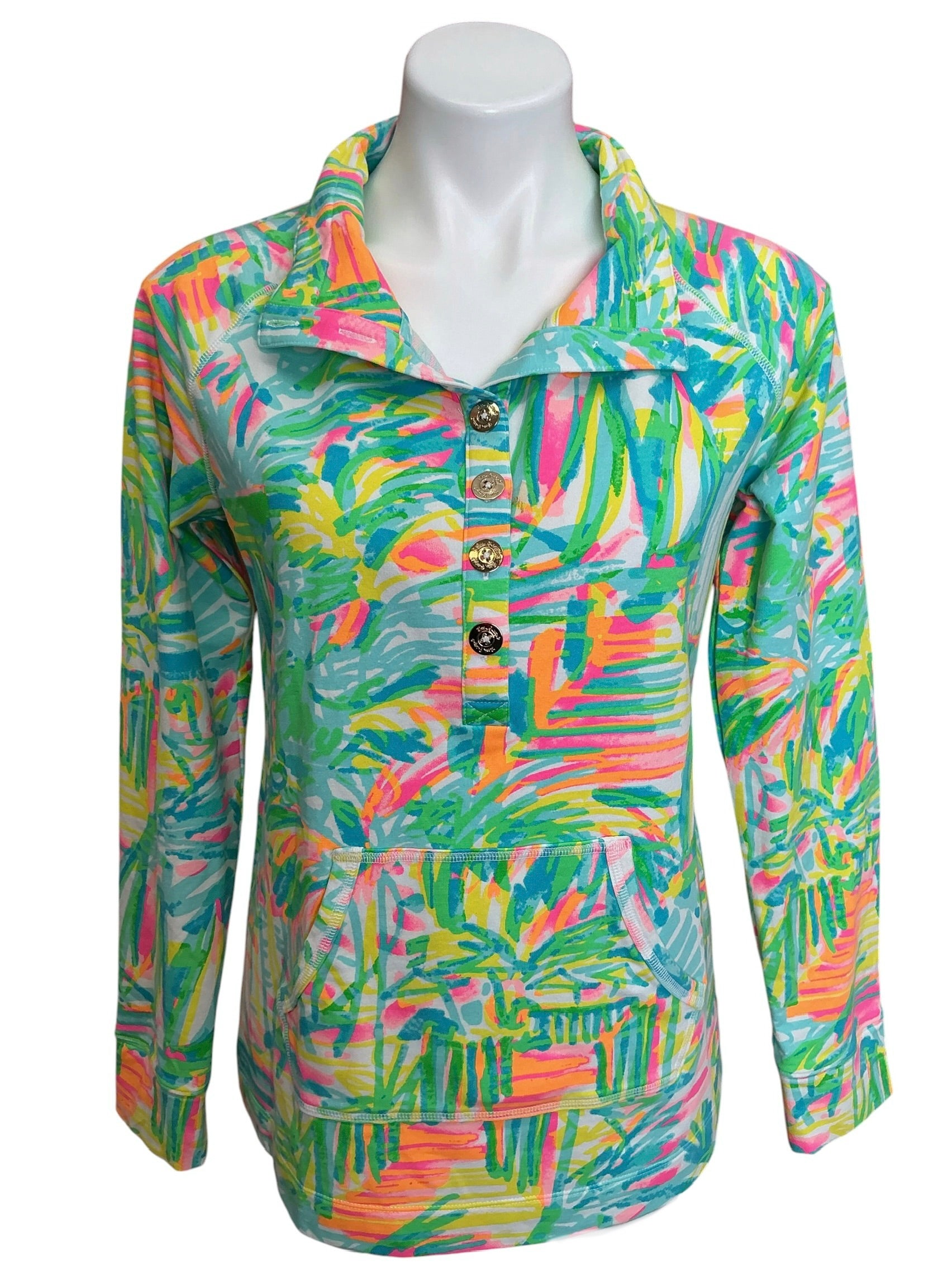Lilly Pulitzer Captain Popover Top Multi Sea Salt And Sun - Size M
