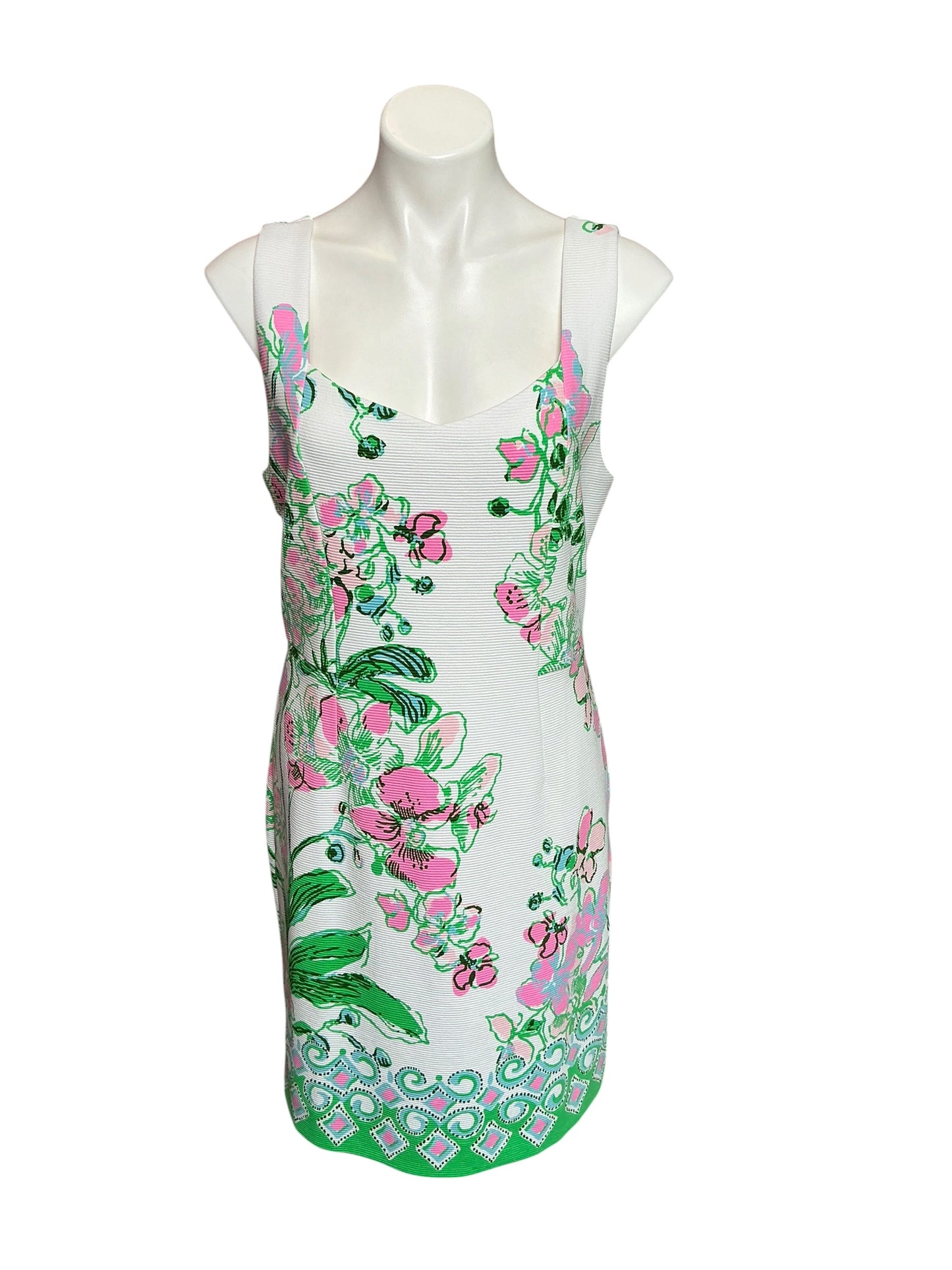 Lilly Pulitzer NWT Del Rey Stretch Shift Multi Oversized Orchids On The Avenue - Size L