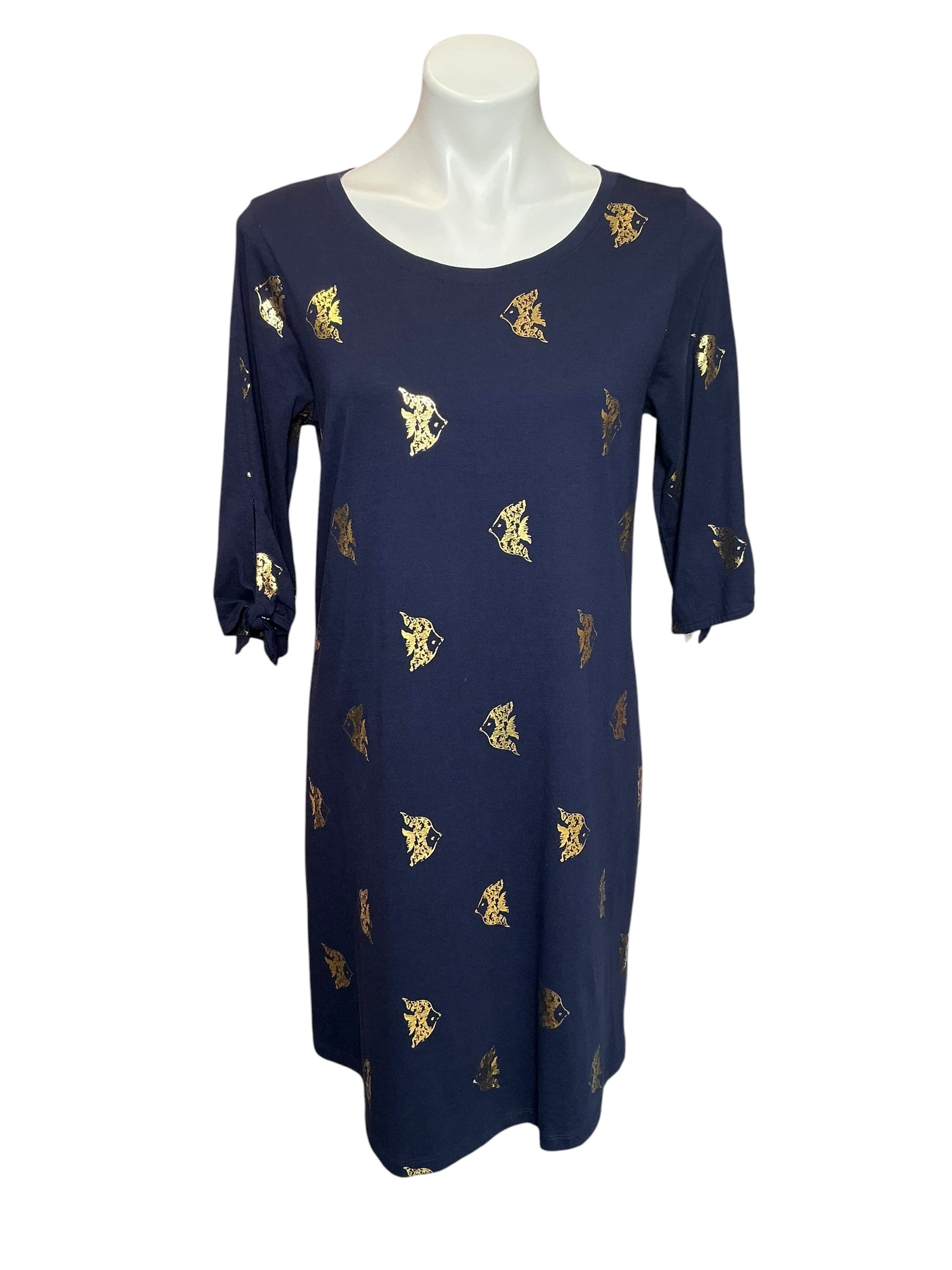 Lilly Pulitzer Preston Short Tie-Sleeve Dress Reel It In - Size L