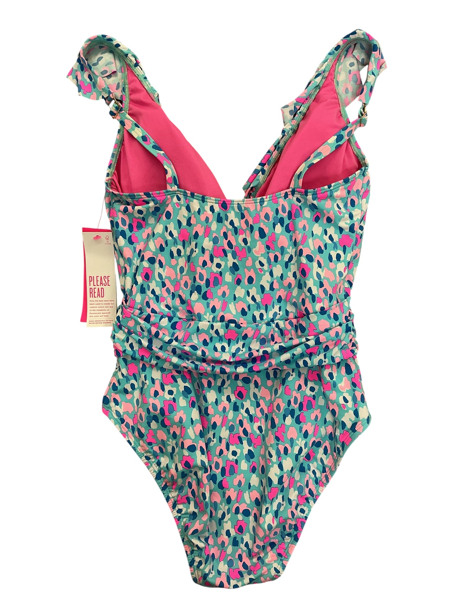 Lilly Pulitzer NWT Delphie One Piece Swimsuit Blue Ibiza Hottie Dottie - Size 6