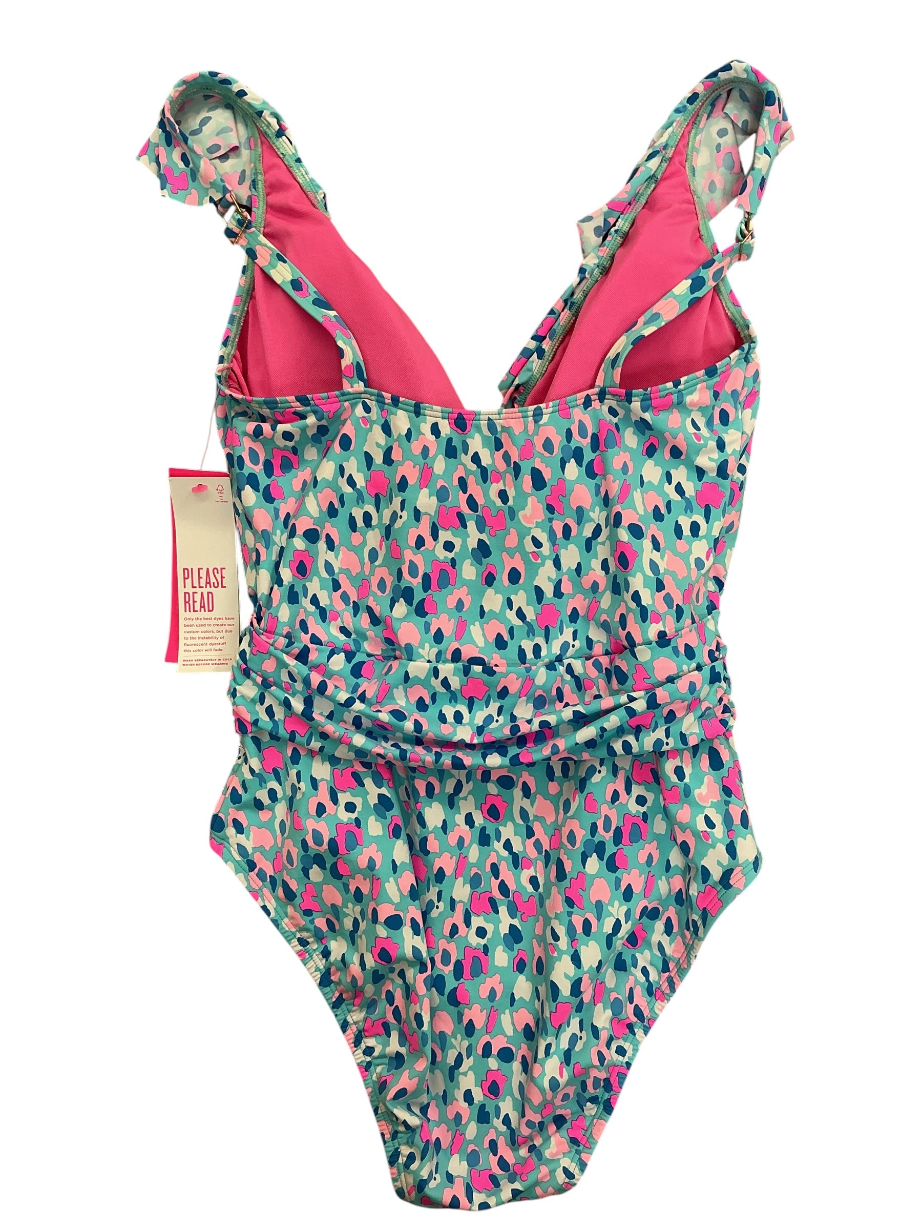 Lilly Pulitzer NWT Delphie One Piece Swimsuit Blue Ibiza Hottie Dottie - Size 6