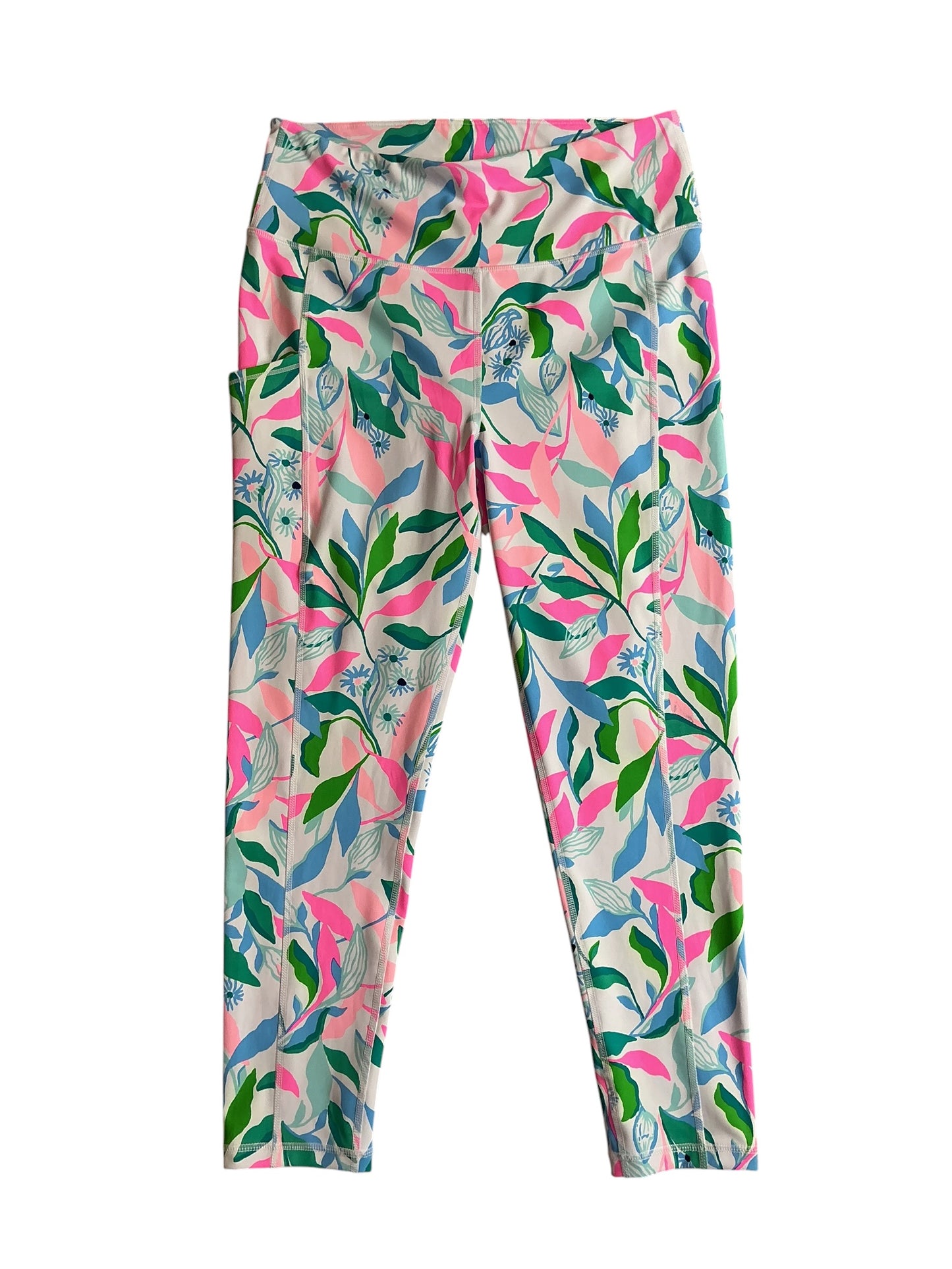 Lilly Pulitzer NWT Weekender High Rise Midi Legging Resort White Holding Court - Size L