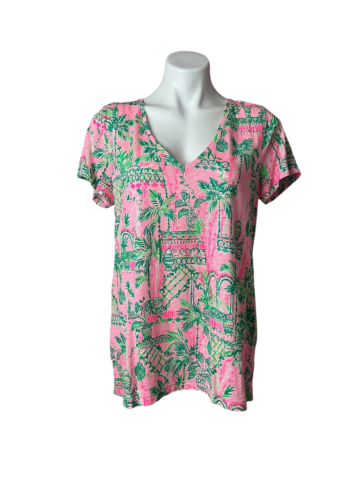 Lilly Pulitzer NWT Etta V-Neck Mandevilla Baby Always Worth It - Size L