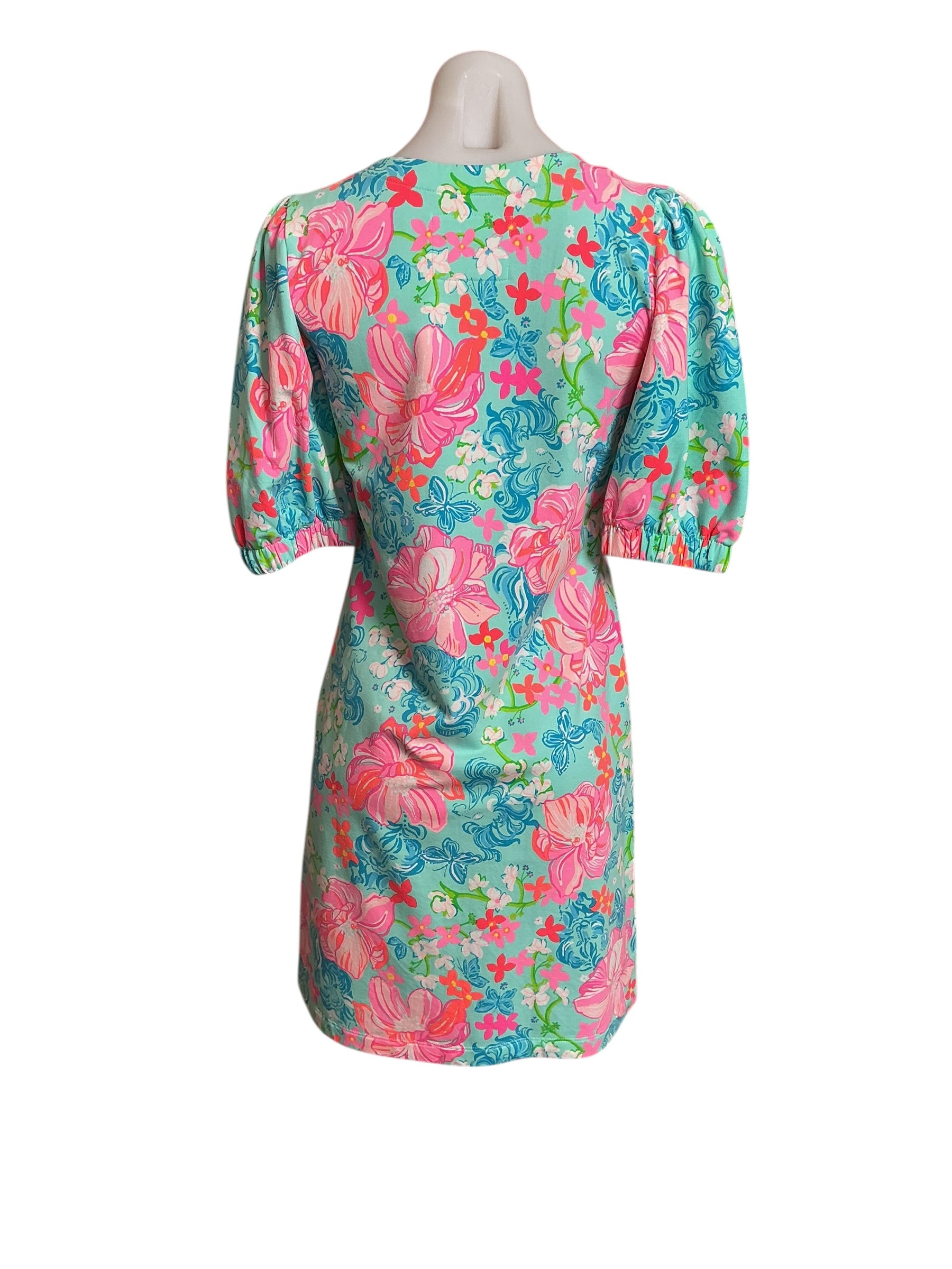 Lilly Pulitzer NWT Cayce Short Sleeve Dress - Surf Blue Luscious Lion - Size XS