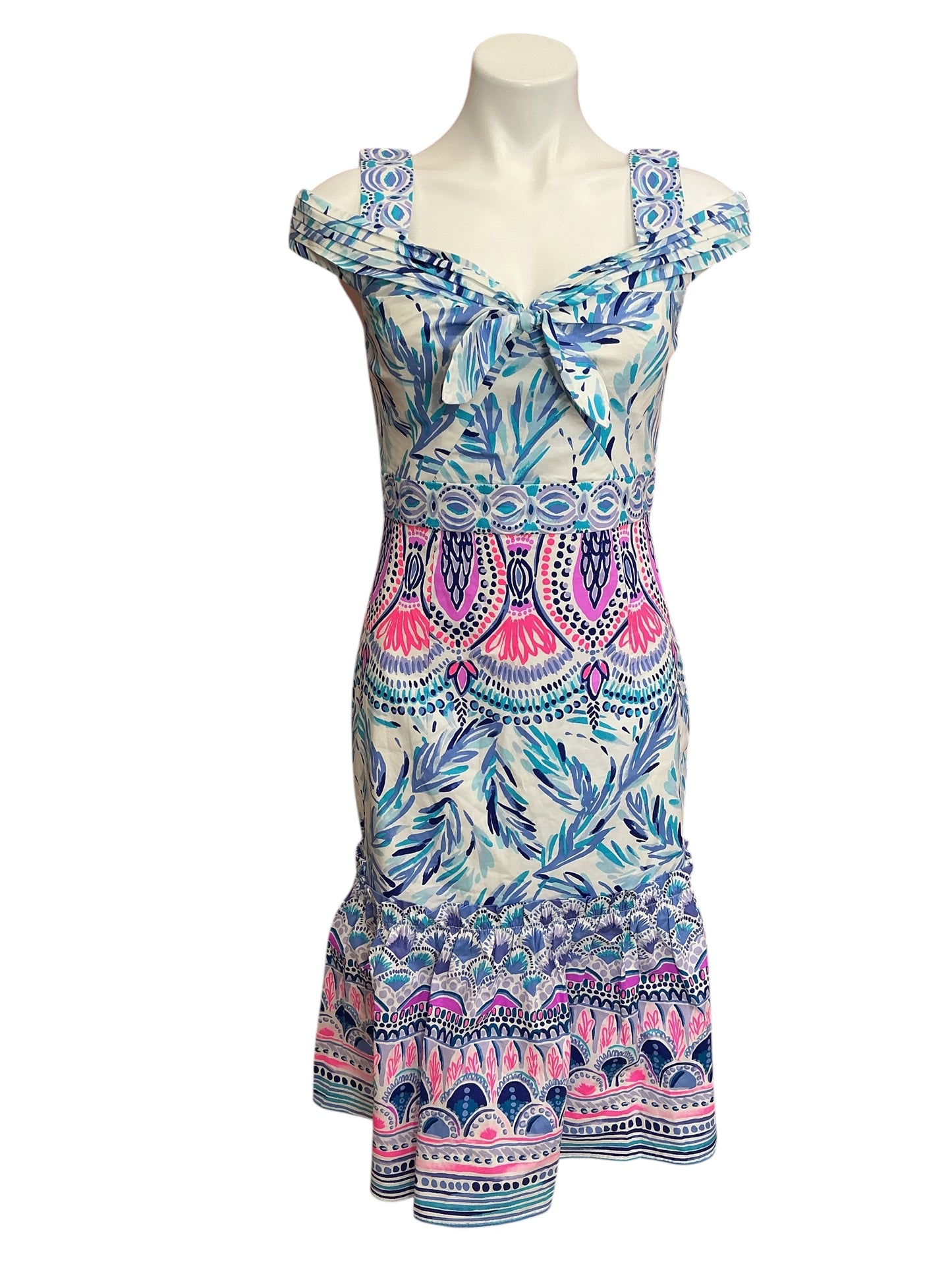Lilly Pulitzer NWT Iva Midi Dress Resort White Flock Together Engineered - Size 4