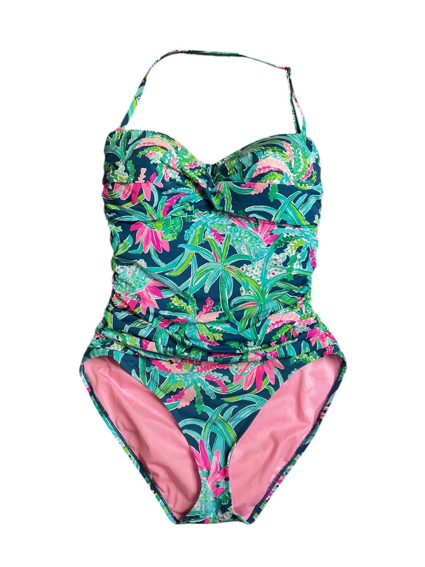 Lilly Pulitzer Flamenco One Piece Swimsuit - Macaw Blue Sweet Escape - Size 14