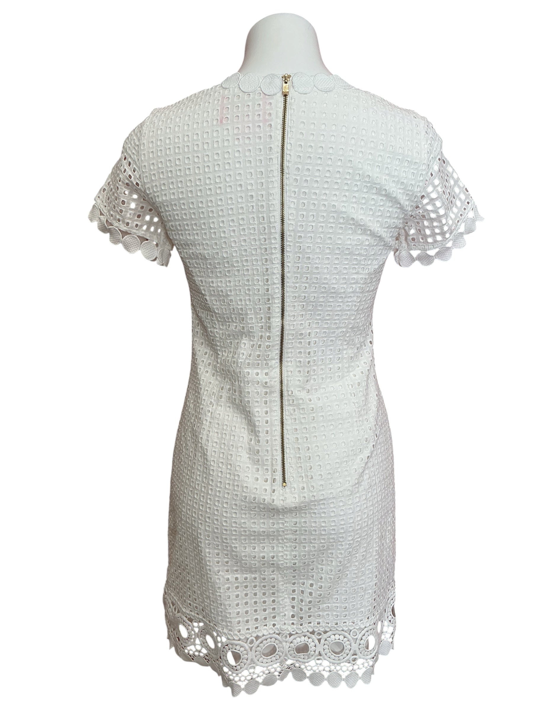 Lilly Pulitzer Jennifer Shift Dress Resort White Grid Eyelet - Size 4