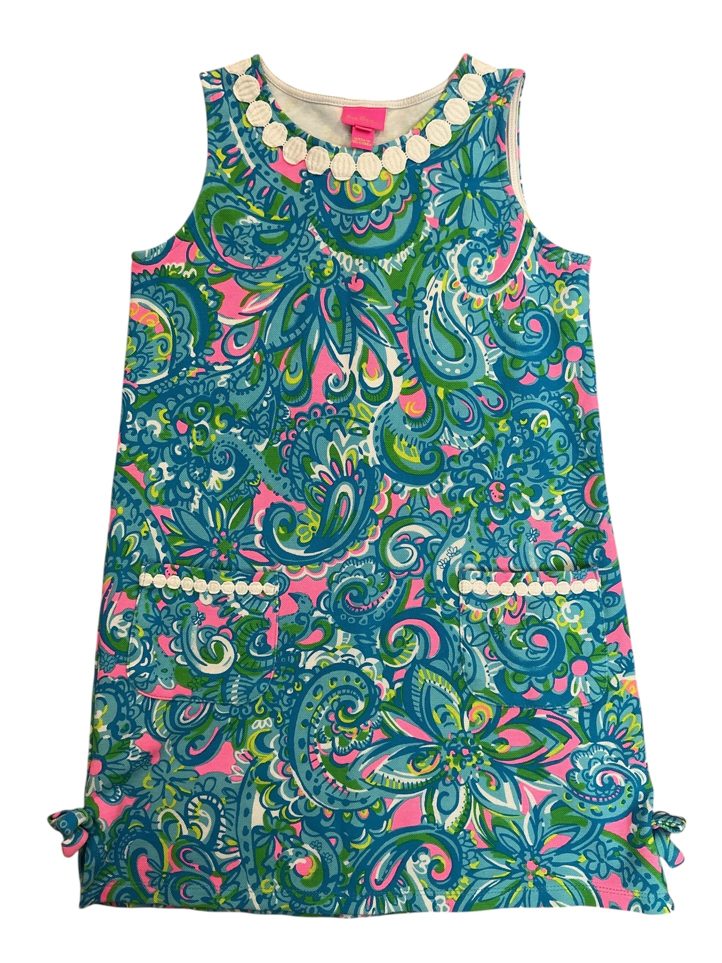 Lilly Pulitzer Kids Girls Little Lilly Knit Shift Dress Dream Team - Size XL 12-14