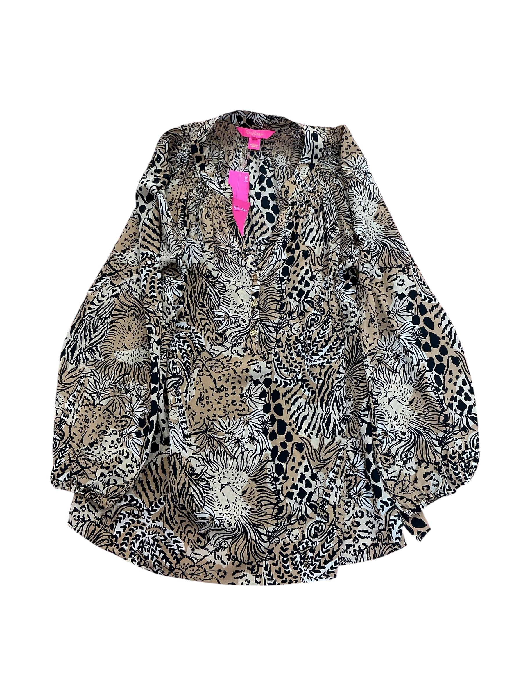 Lilly Pulitzer NWT Elsa Top Rattan Walk On The Wild Side - Size M