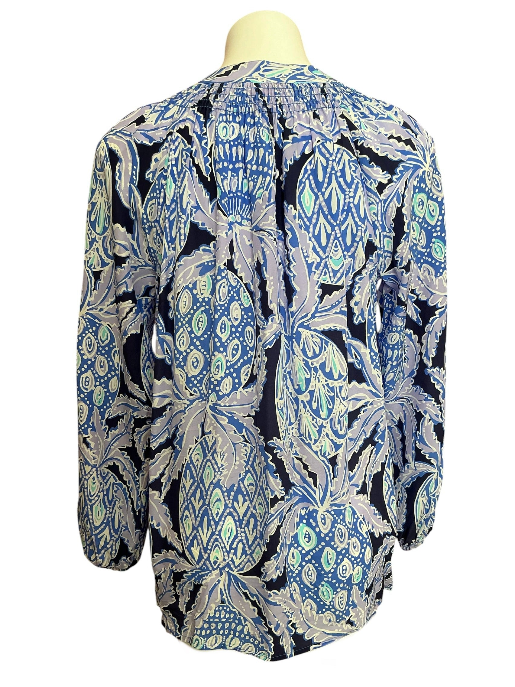Lilly Pulitzer Elsa Silk Top Coconut Safari - Size M