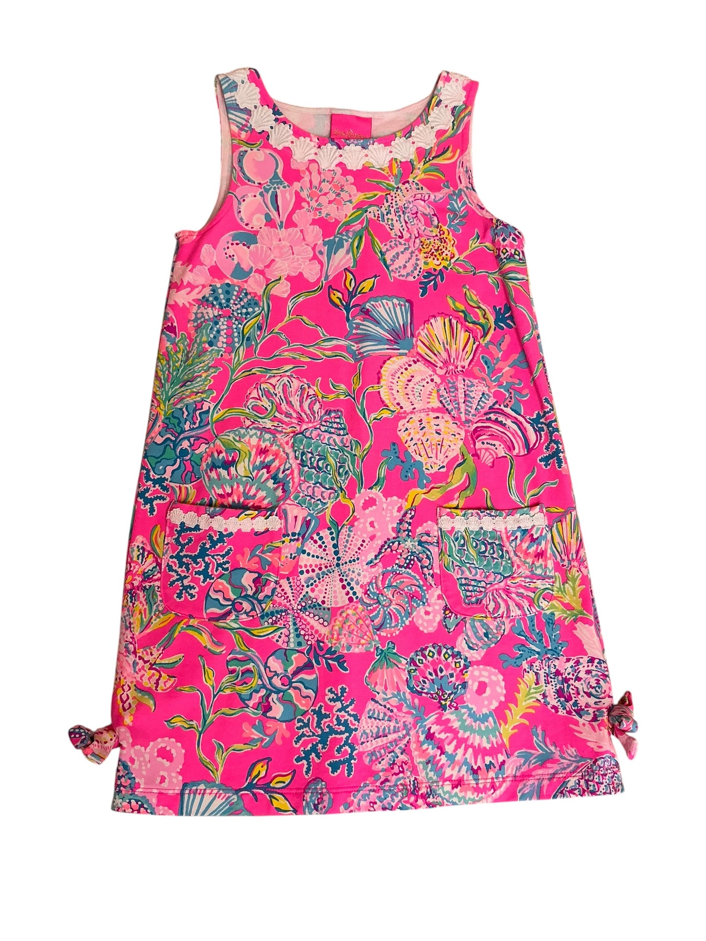 Lilly Pulitzer Girls Little Lilly Knit Shift Dress Shell Me Something Good - Size M