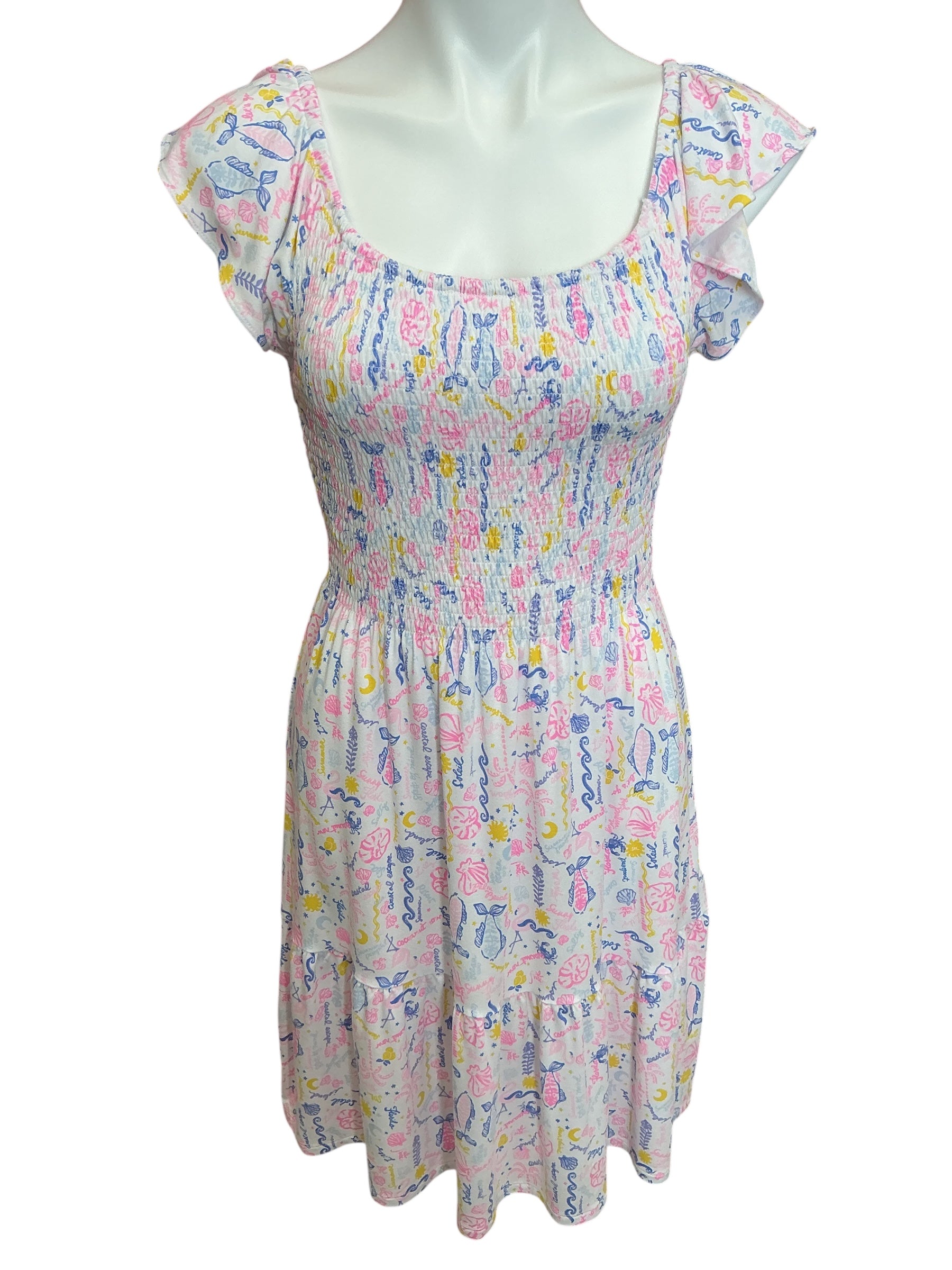 Lilly Pulitzer Jilly Smocked Dress Multi Summer Serenade - Size M