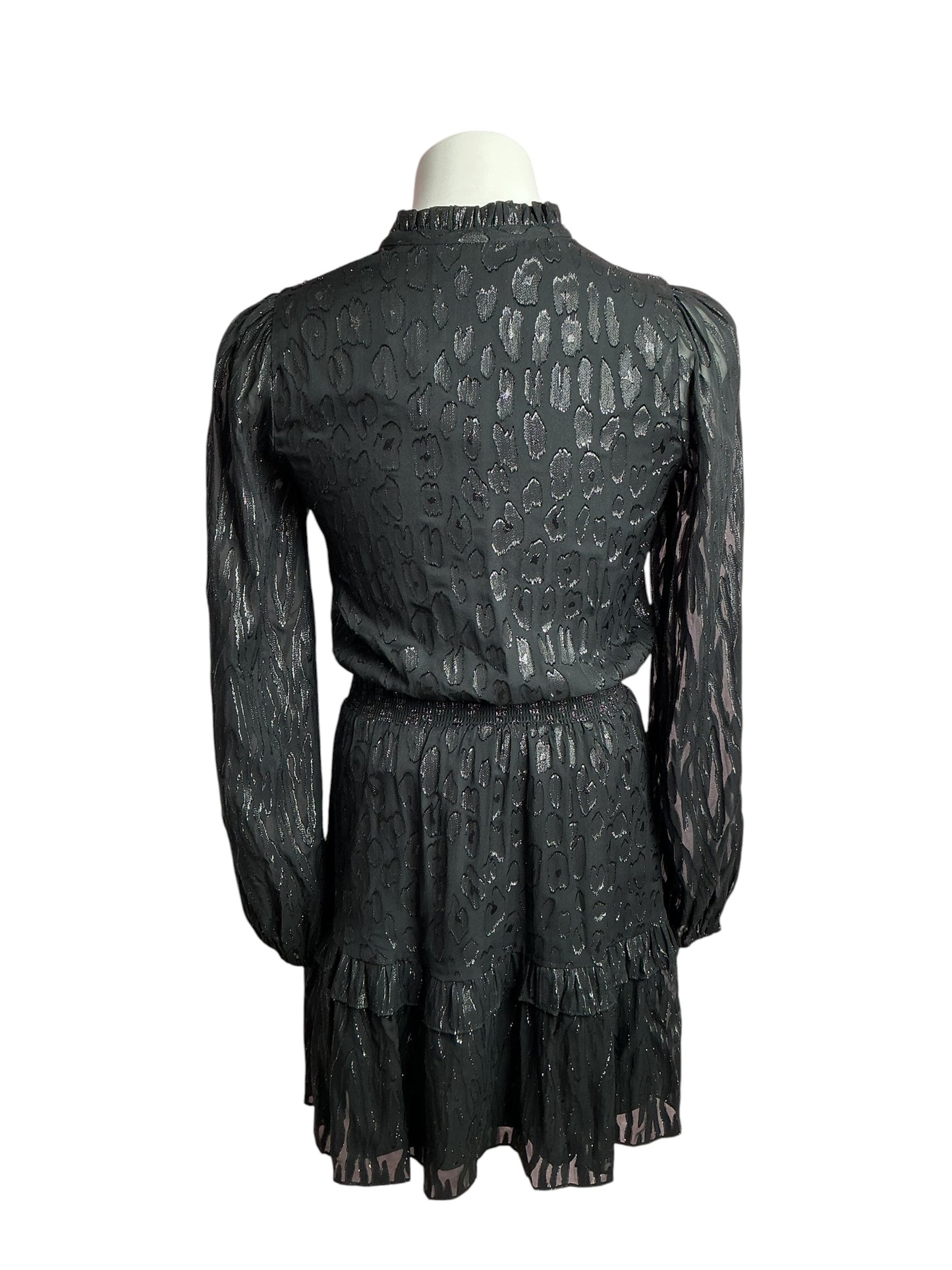 Lilly Pulitzer- Avelynn Silk Dress Onyx Seeing Spots Metallic Clip Size 00
