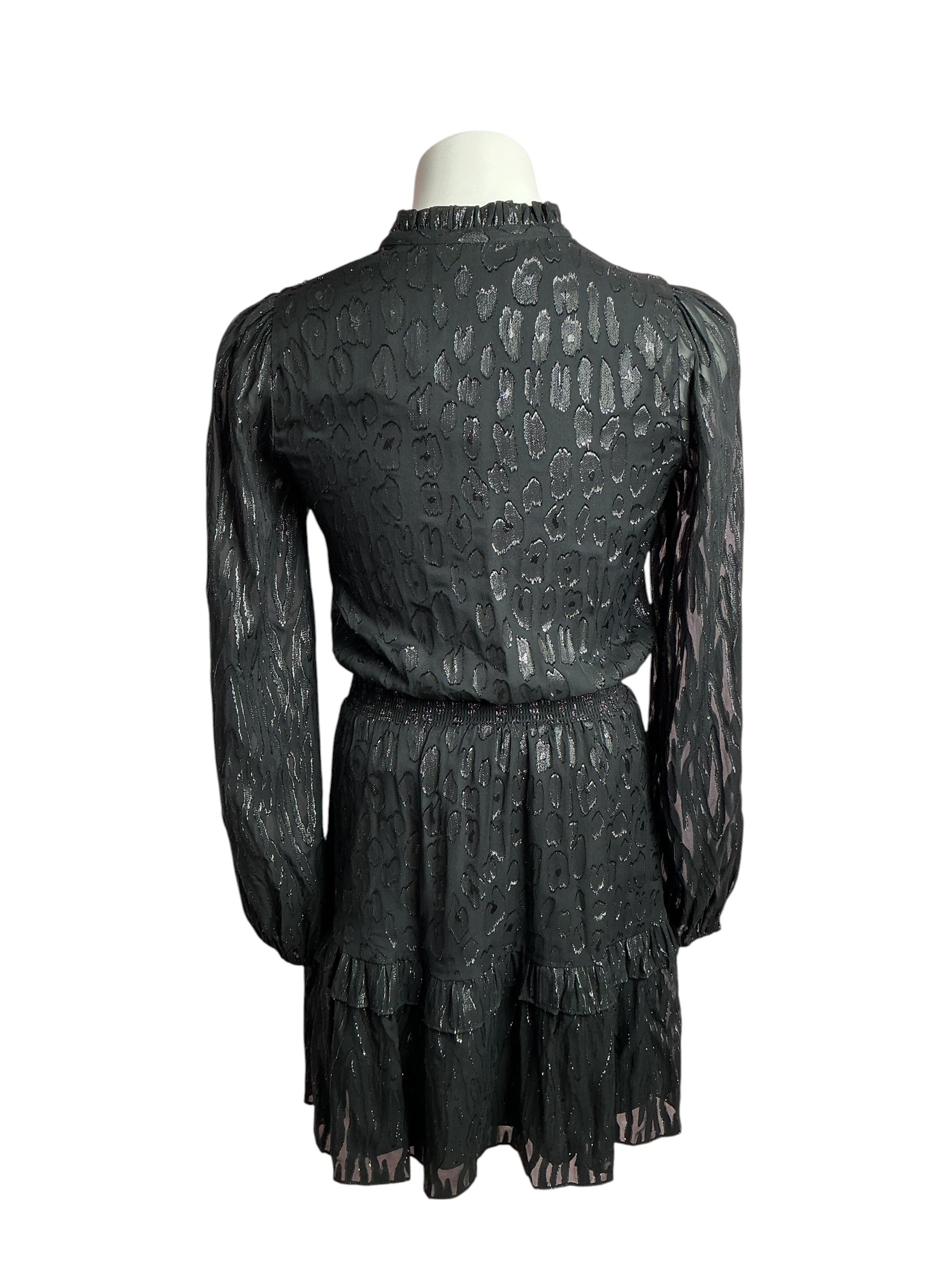 Lilly Pulitzer- Avelynn Silk Dress Onyx Seeing Spots Metallic Clip Size 00