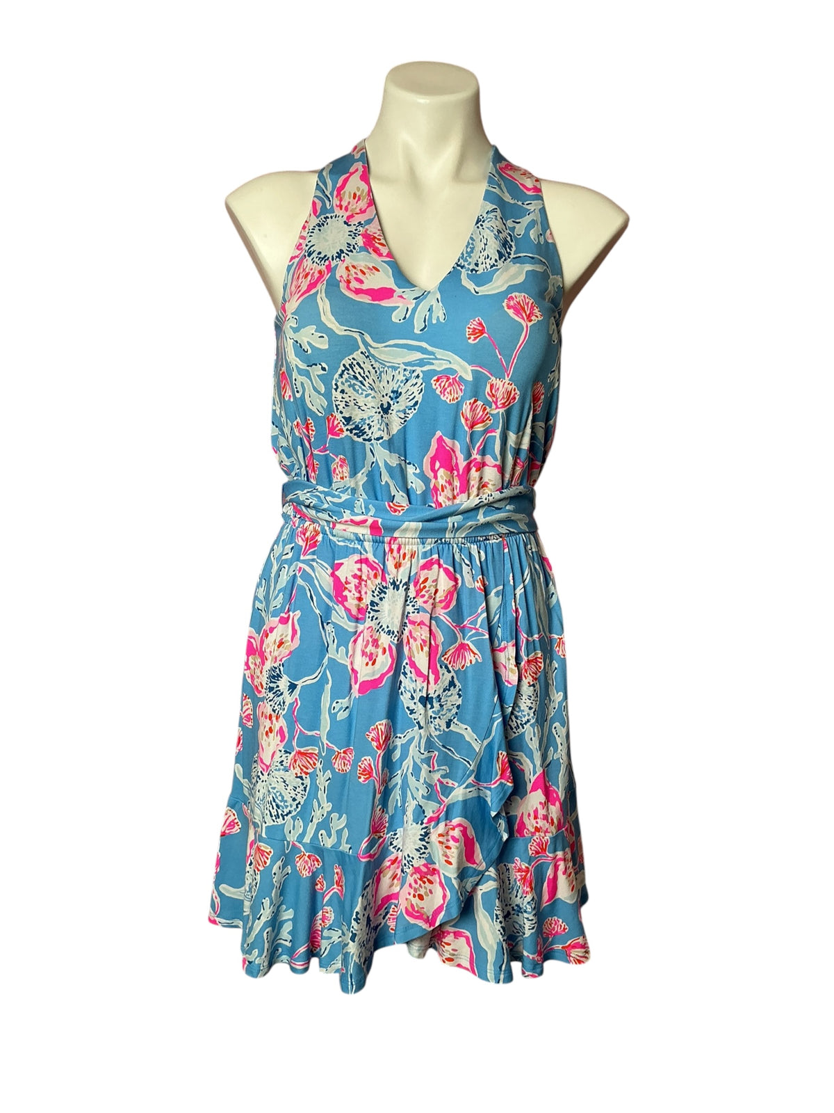 Lilly Pulitzer Camri Halter Romper Multi Bahamian Rhapsody - Size M